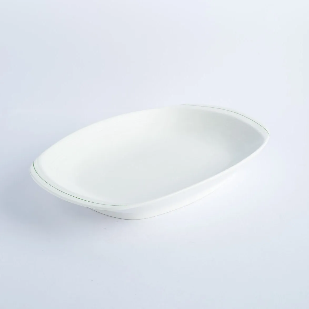 BW20-0323 - White Ceramic Ulam Bowl - 12.5" 8" 1.75" (LWH)