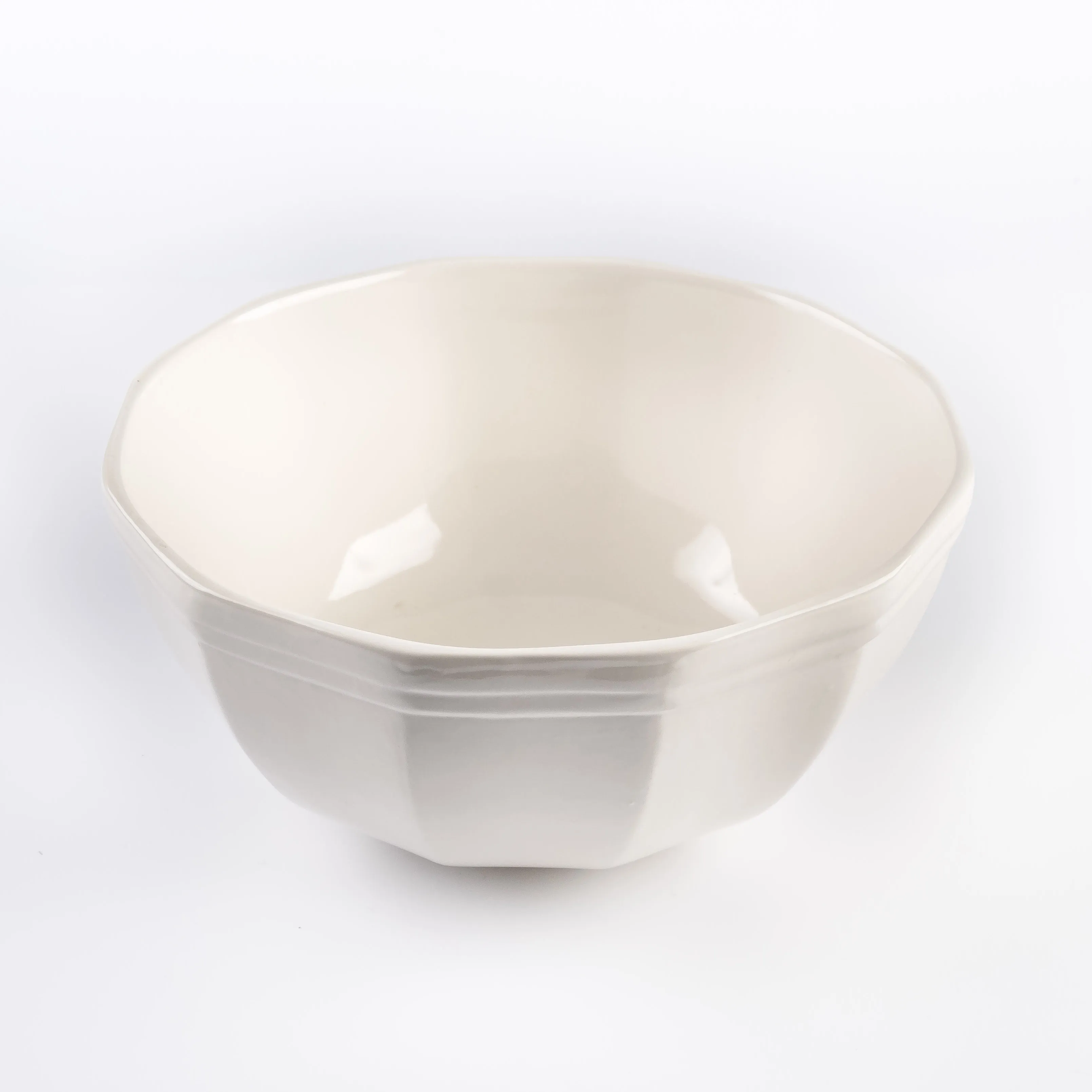 BW21-0337 - White Ceramic Ulam Bowl - 10" 4.75" (DH)