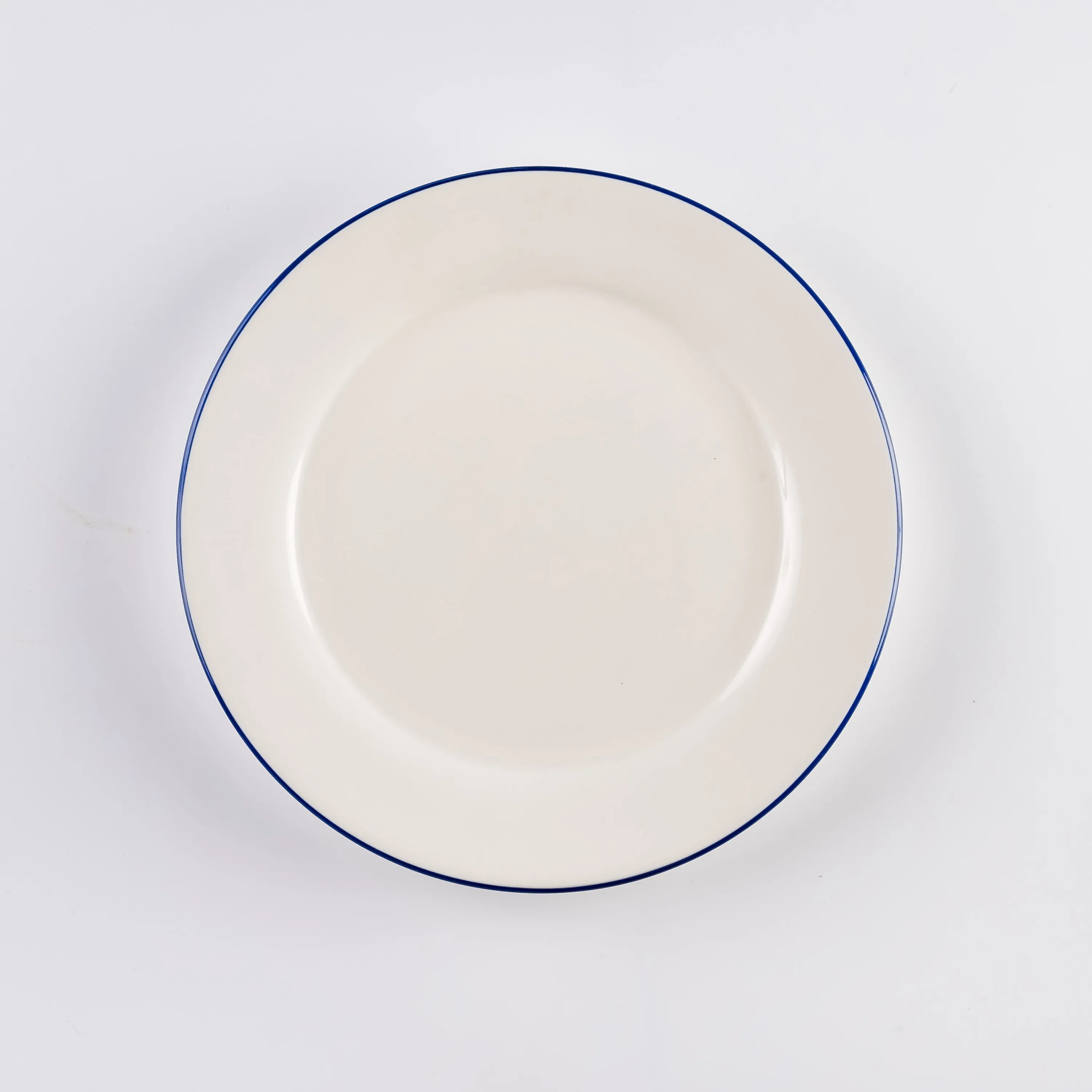 PL21-0189 - White Blue Ceramic Plate - 9" (D)