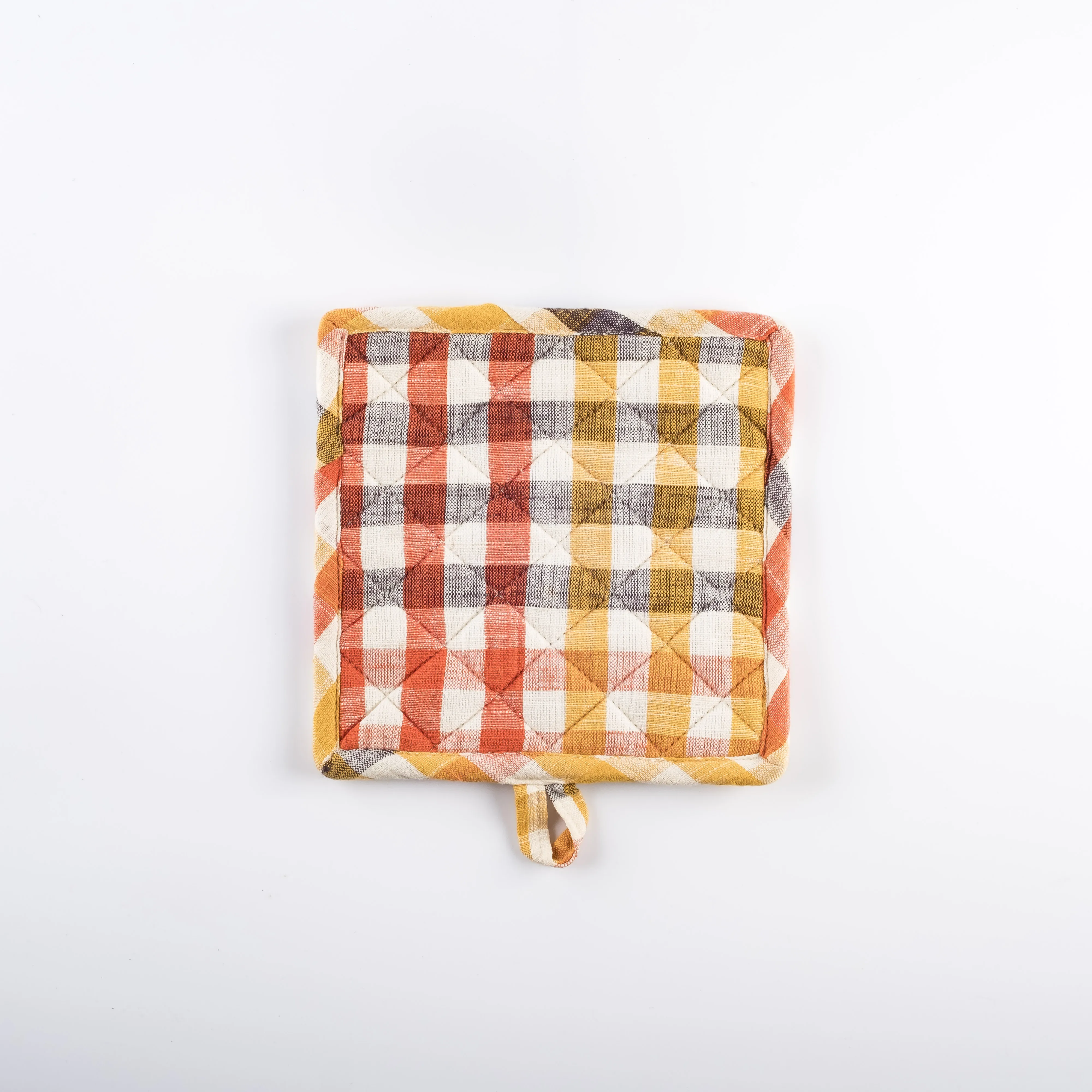 AC21-0027 - Orange Yellow Fabric Oven mitt - 8" 8" (LW)