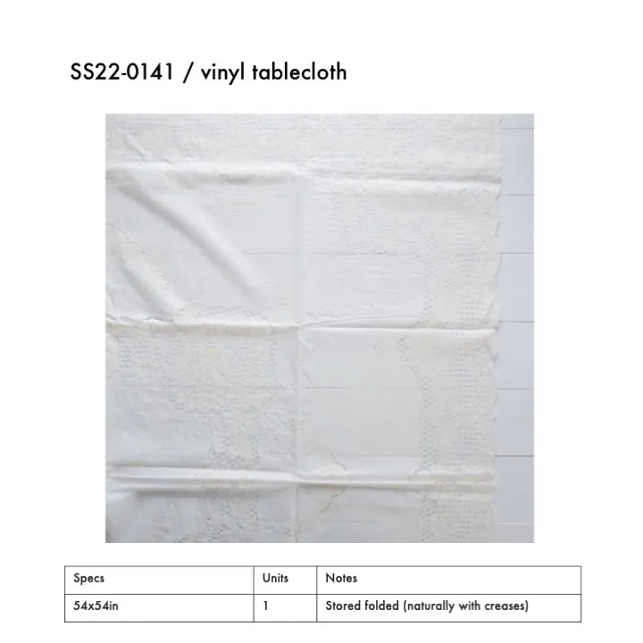 SS22-0141 - White Vinyl Tablecloth - 54" 54" (LW)