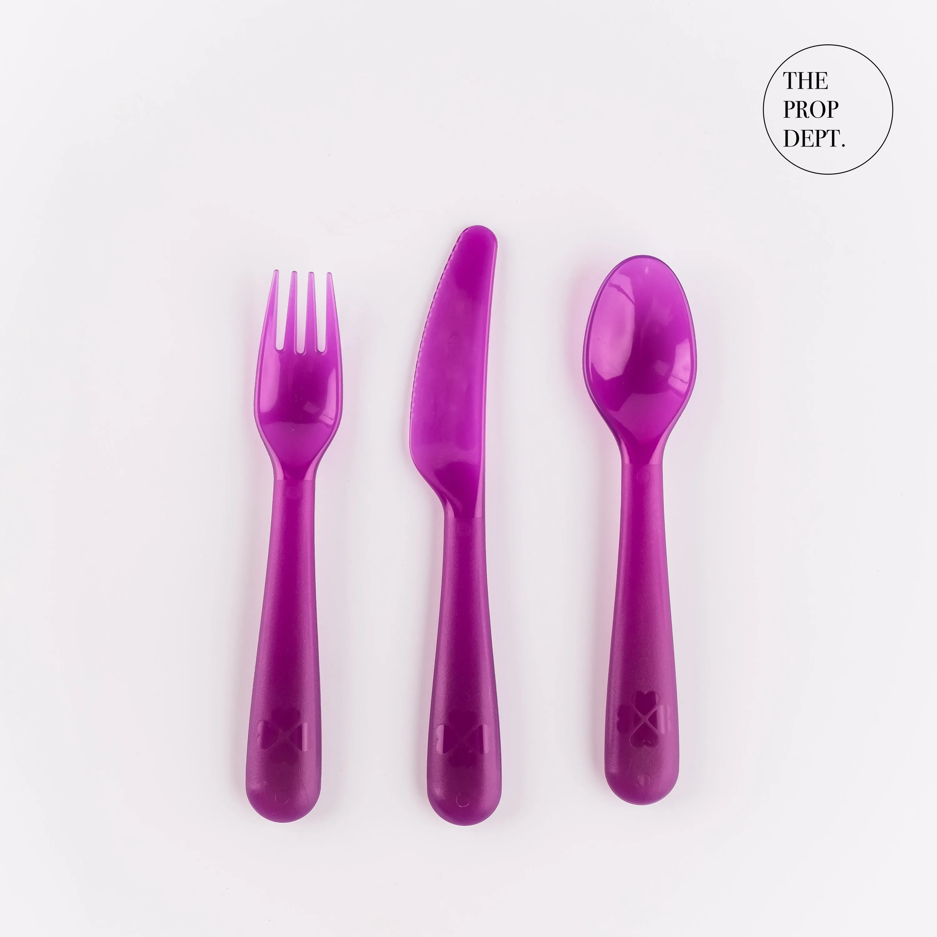 UT23-0373 - Violet Plastic Utensil Set - 7.75" (L)