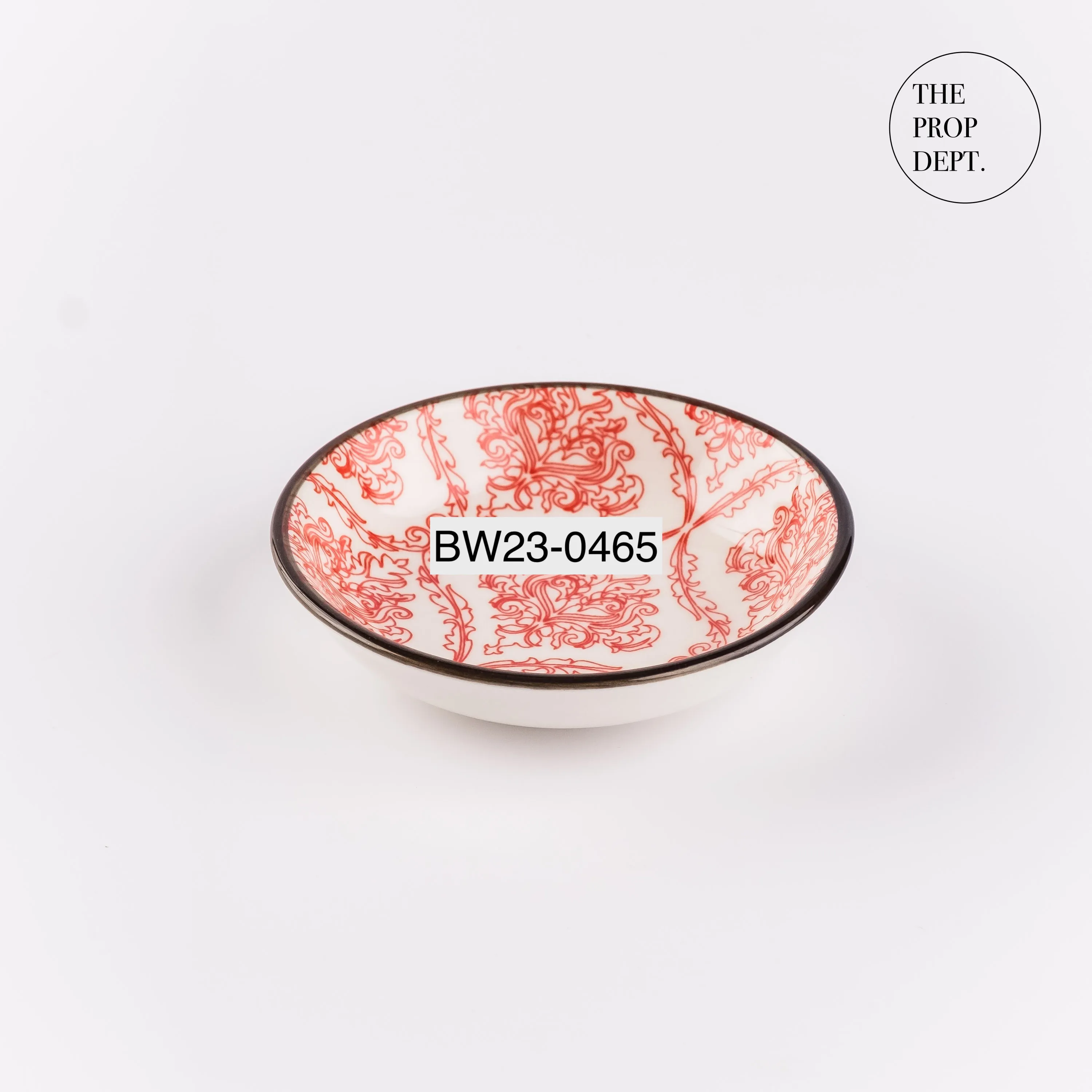 BW23-0465 - Orange Black Ceramic Bowl - 3.75" 0.75" (DH)