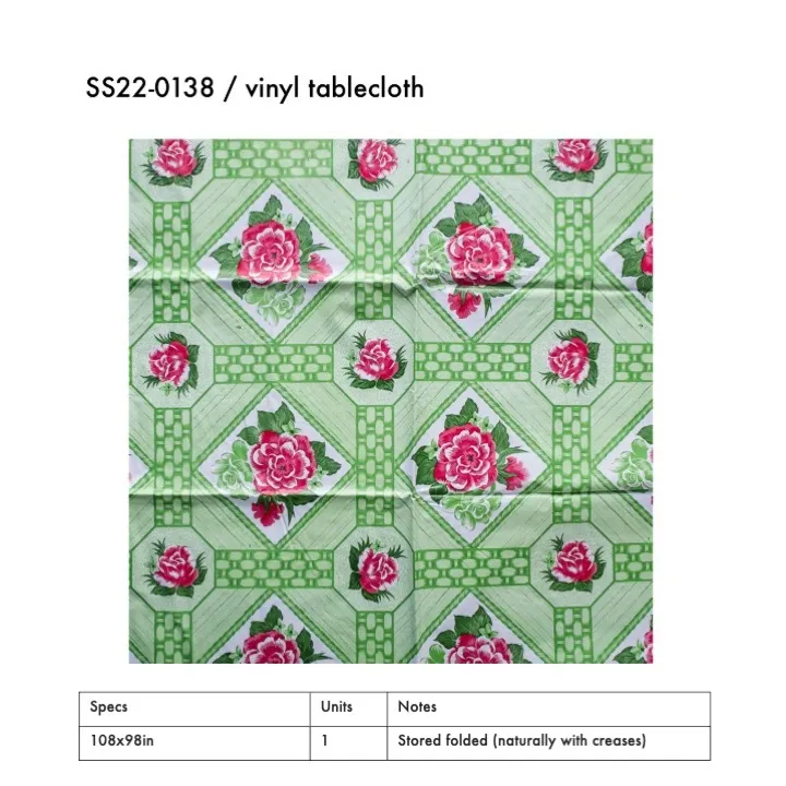 SS22-0138 - Yellow Pink Vinyl Tablecloth - 108" 98" (LW)