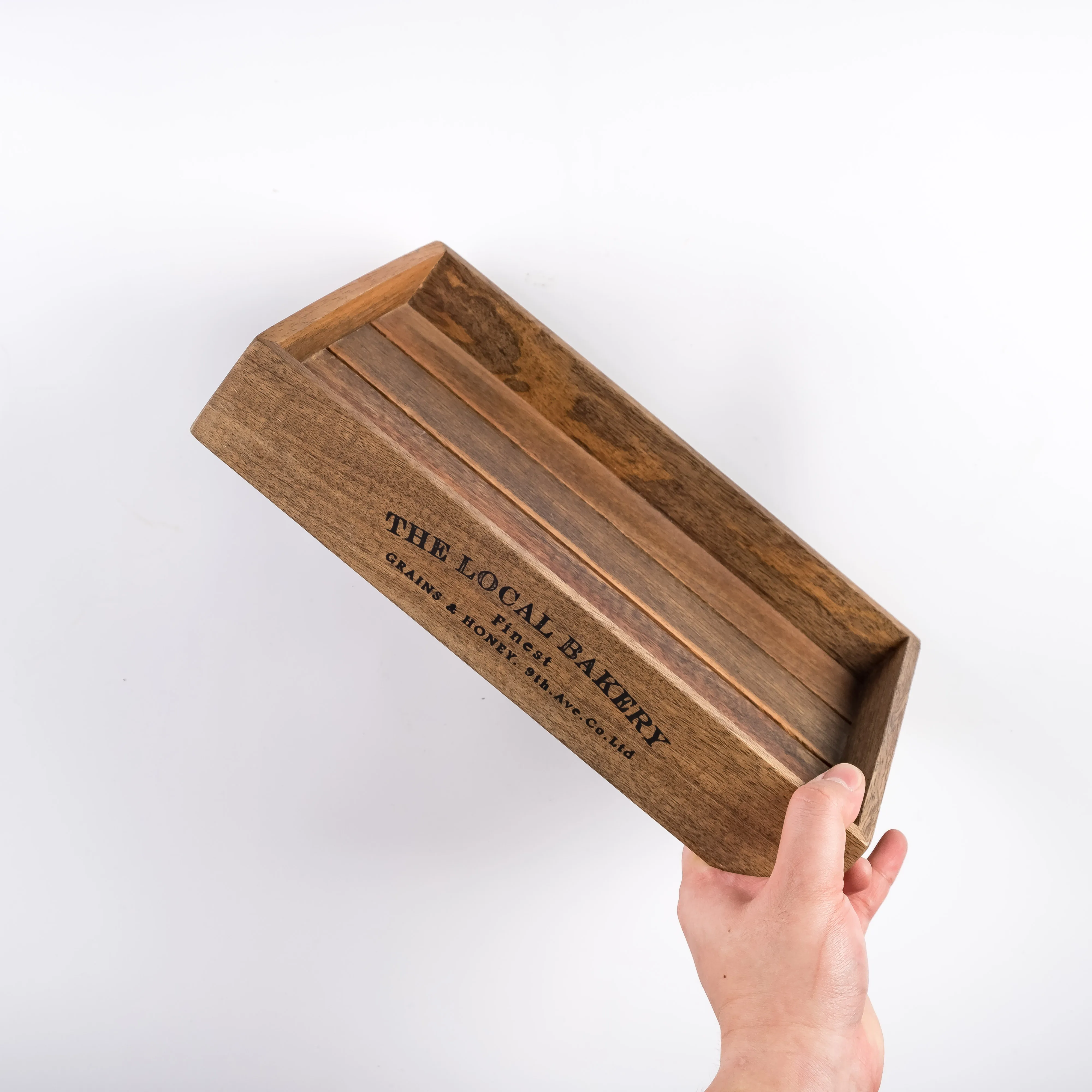 BO21-0064 - Brown Wood Tray - 12.5" 9" 2" (LWH)