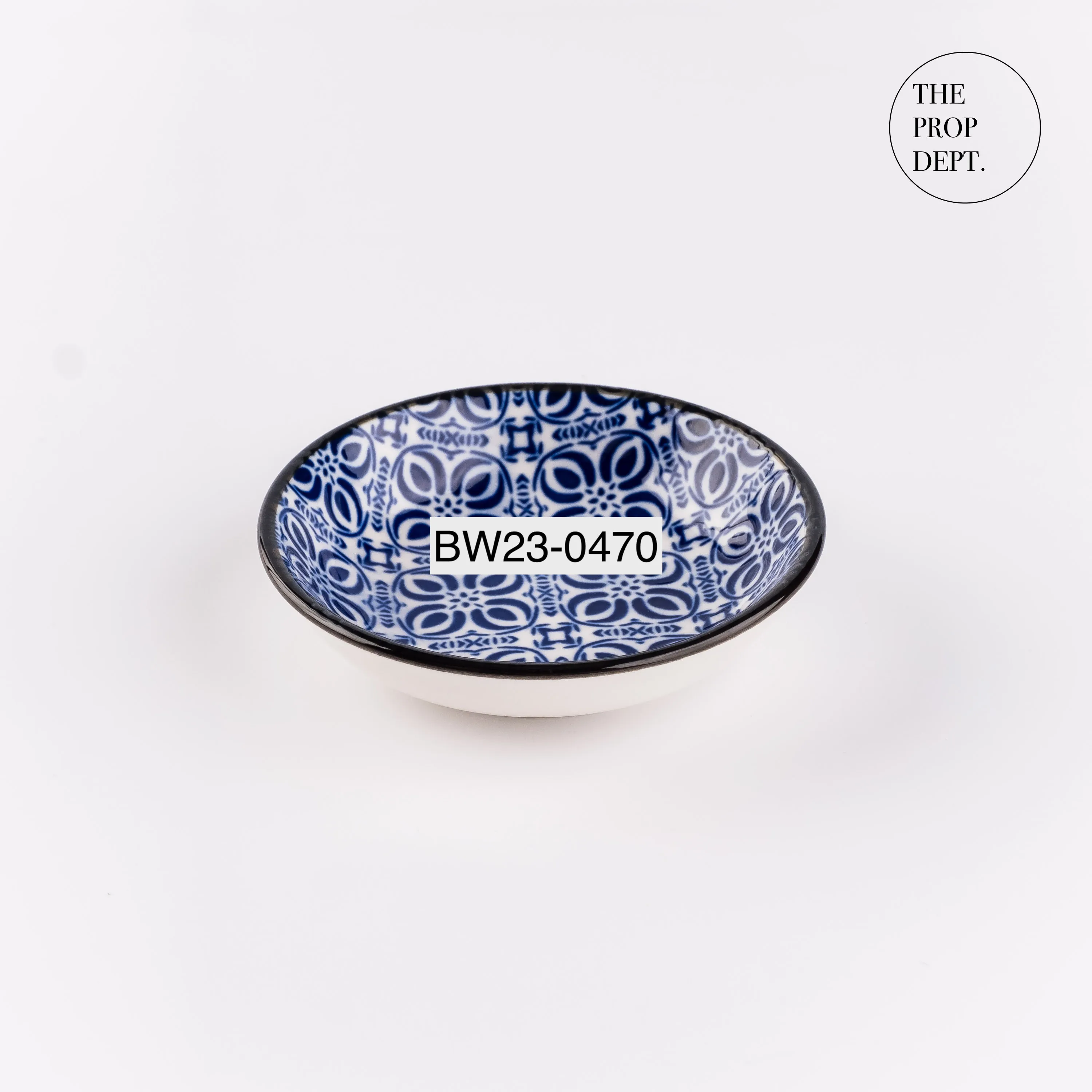 BW23-0470 - Blue Black Bowl - 3.75" 0.75" (DH)