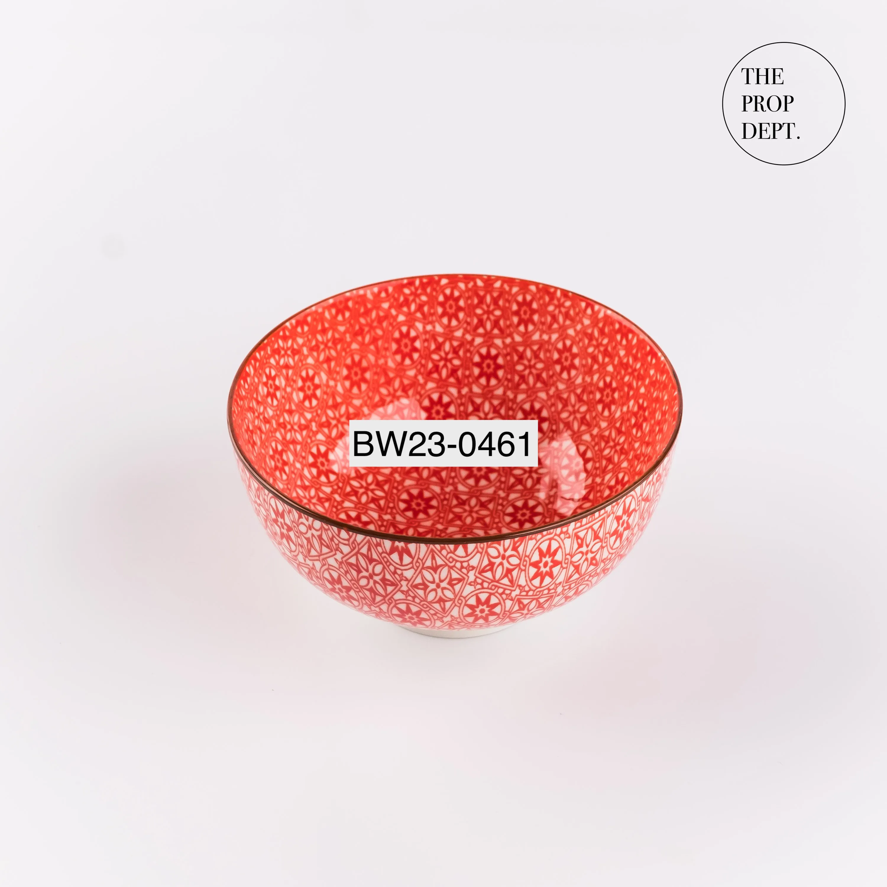 BW23-0461 - Orange White Ceramic Bowl - 4.5" 2.25" (DH)