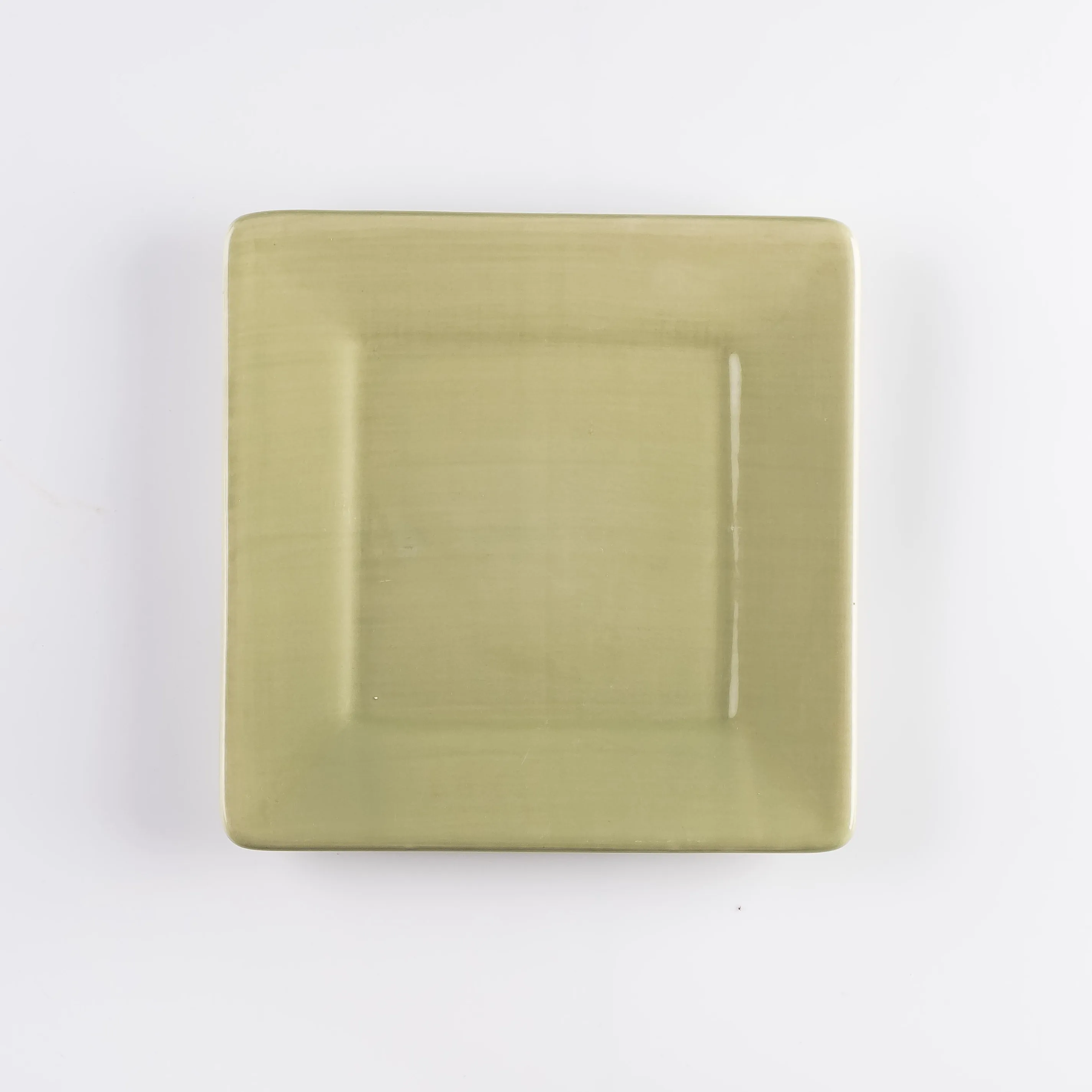 PL21-0215 - Green Ceramic Plate - 8" 8" (LW)