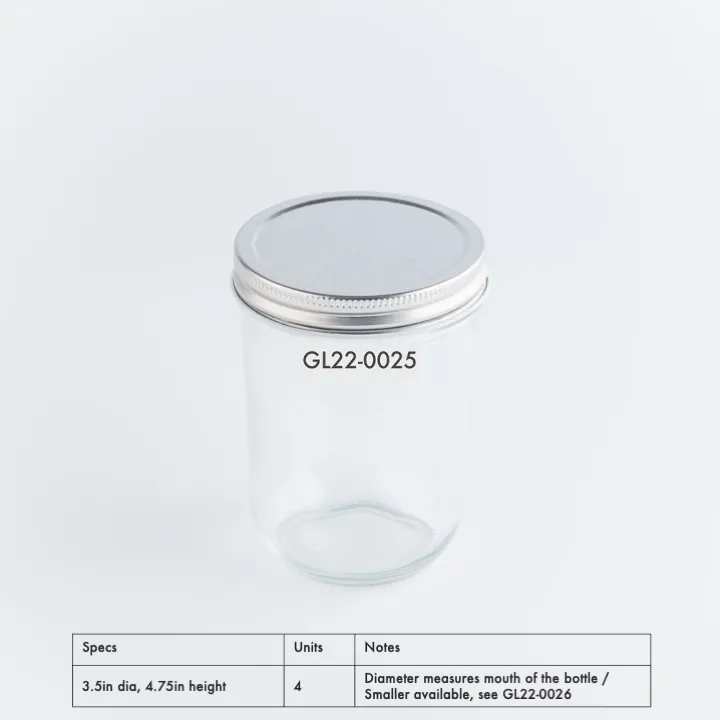 GL22-0025 - Clear Glass Jar - 3.5" 4.75" (DH)