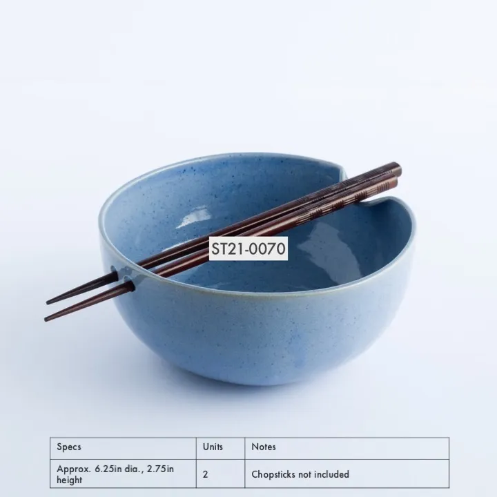 ST21-0070 - Blue Stoneware Bowl - 6.25" 2.75" (DH)