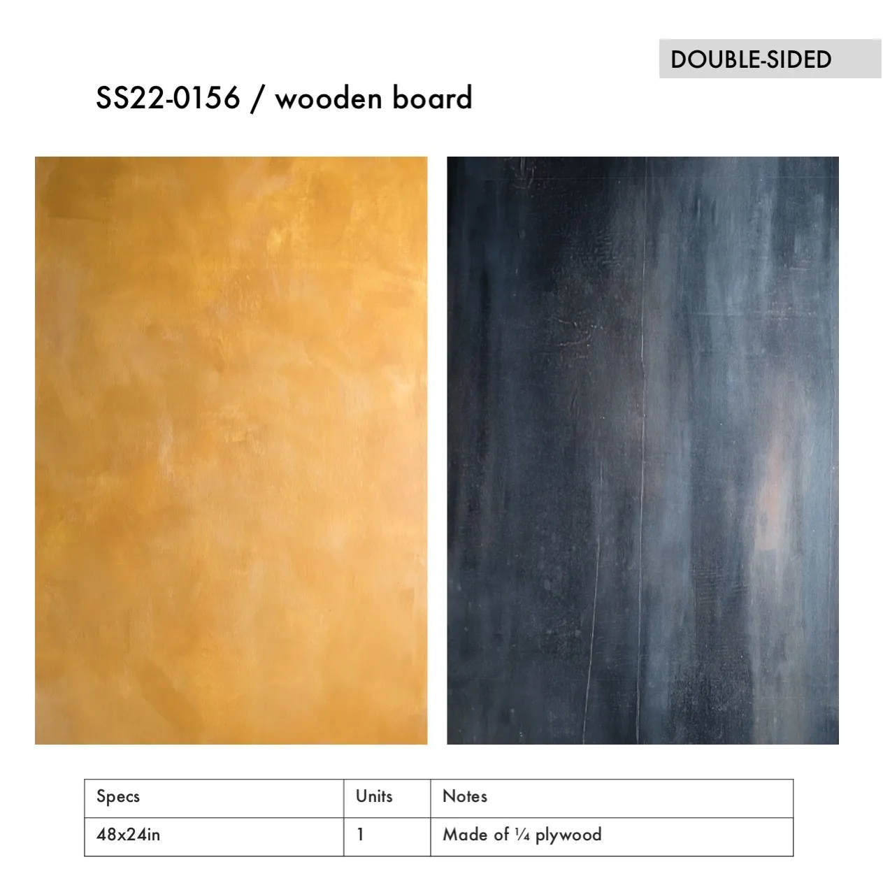 SS22-0156 - Yellow Black Wooden Board - 48" 24" (LW)