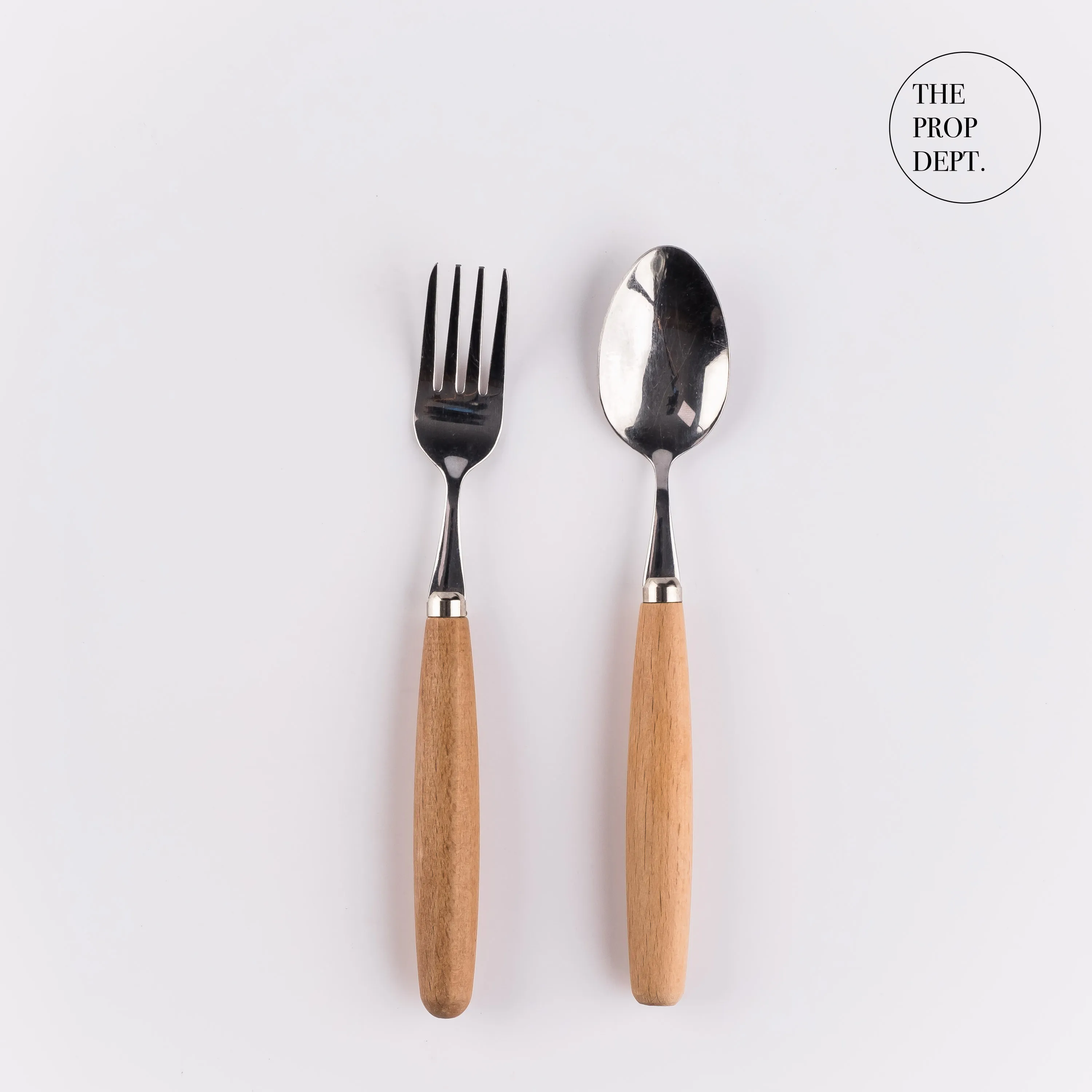 UT23-0360 - Silver Brown Metal Utensil Set - 7" (L)