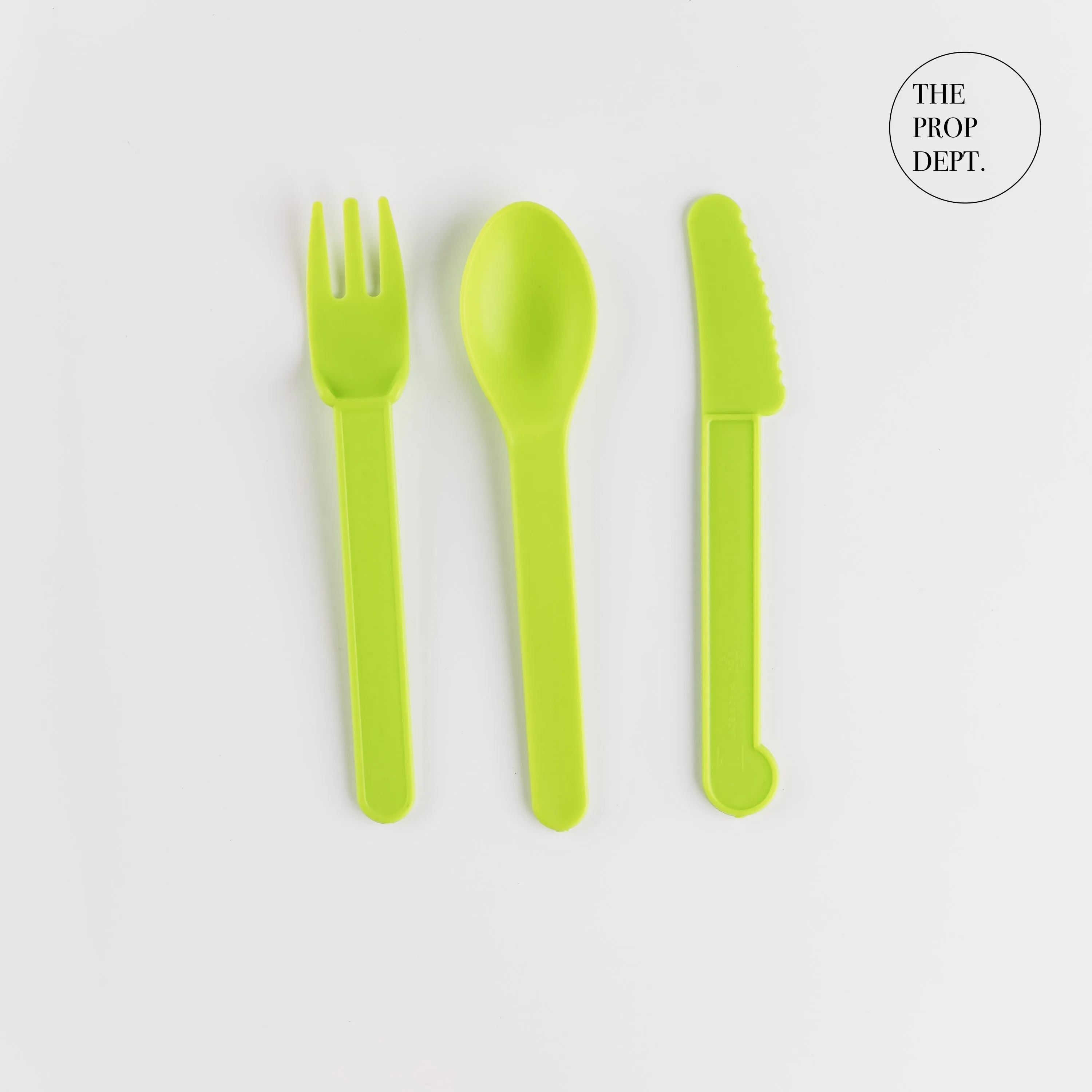 UT23-0381 - Green Plastic Utensil Set - 6.25" (L)