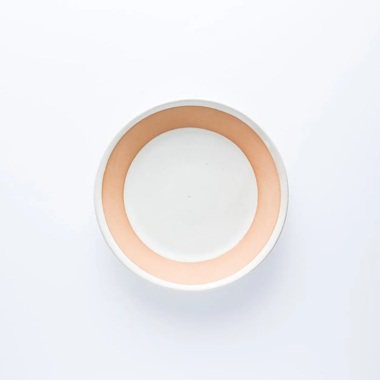 PL20-0064 - White Orange Stoneware Plate - 8" (D)