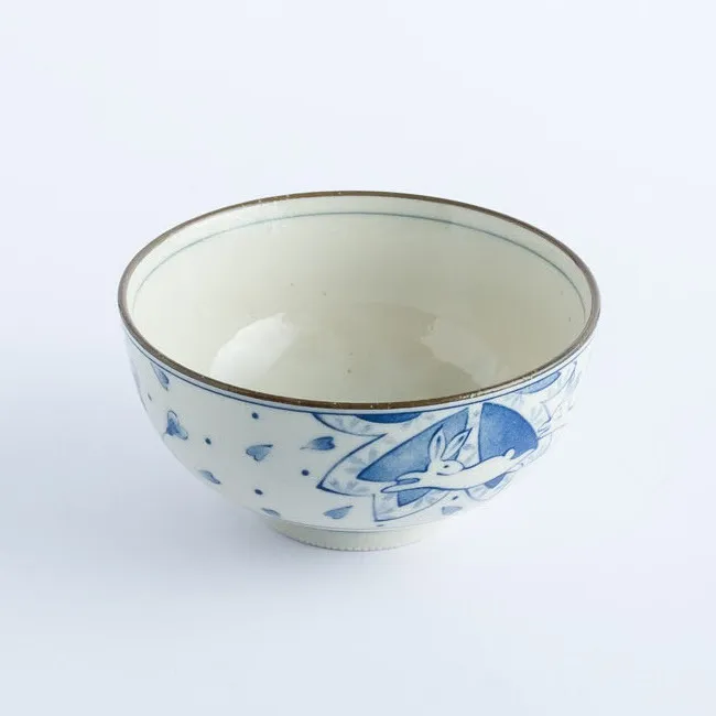BW20-0041 - Blue White Ceramic Bowl - 4.5" 2.25" (DH)