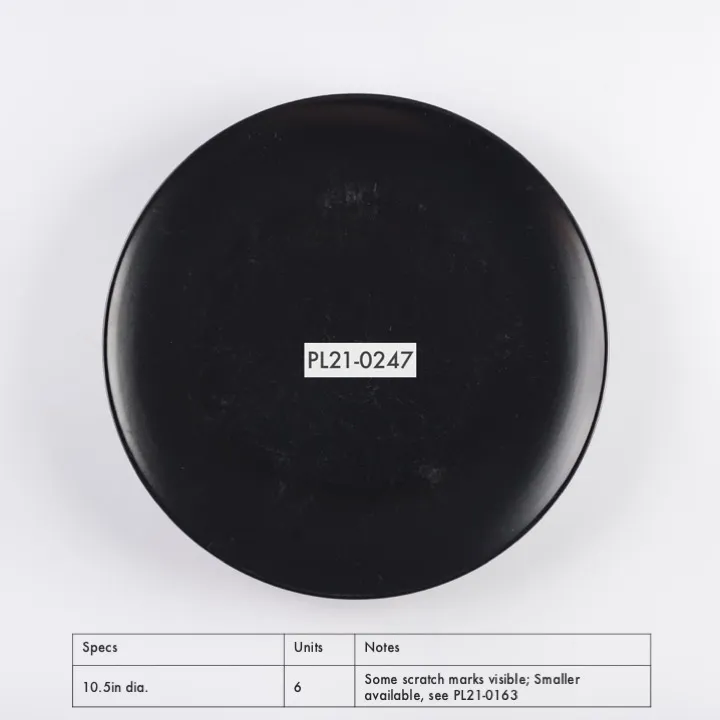PL21-0247 - Black Ceramic Plate - 10.5" (D)