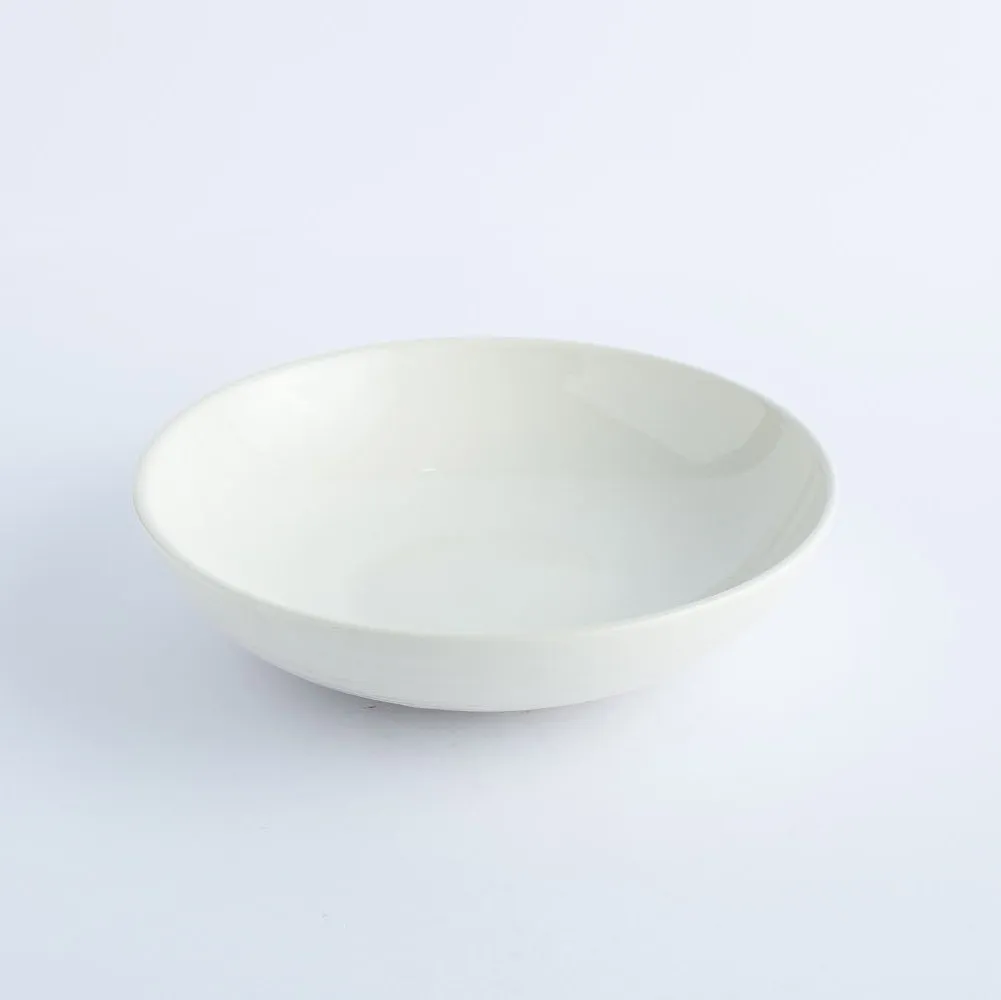 BW20-0259 - White Ceramic Ulam Bowl - 7.75" 1.75" (DH)