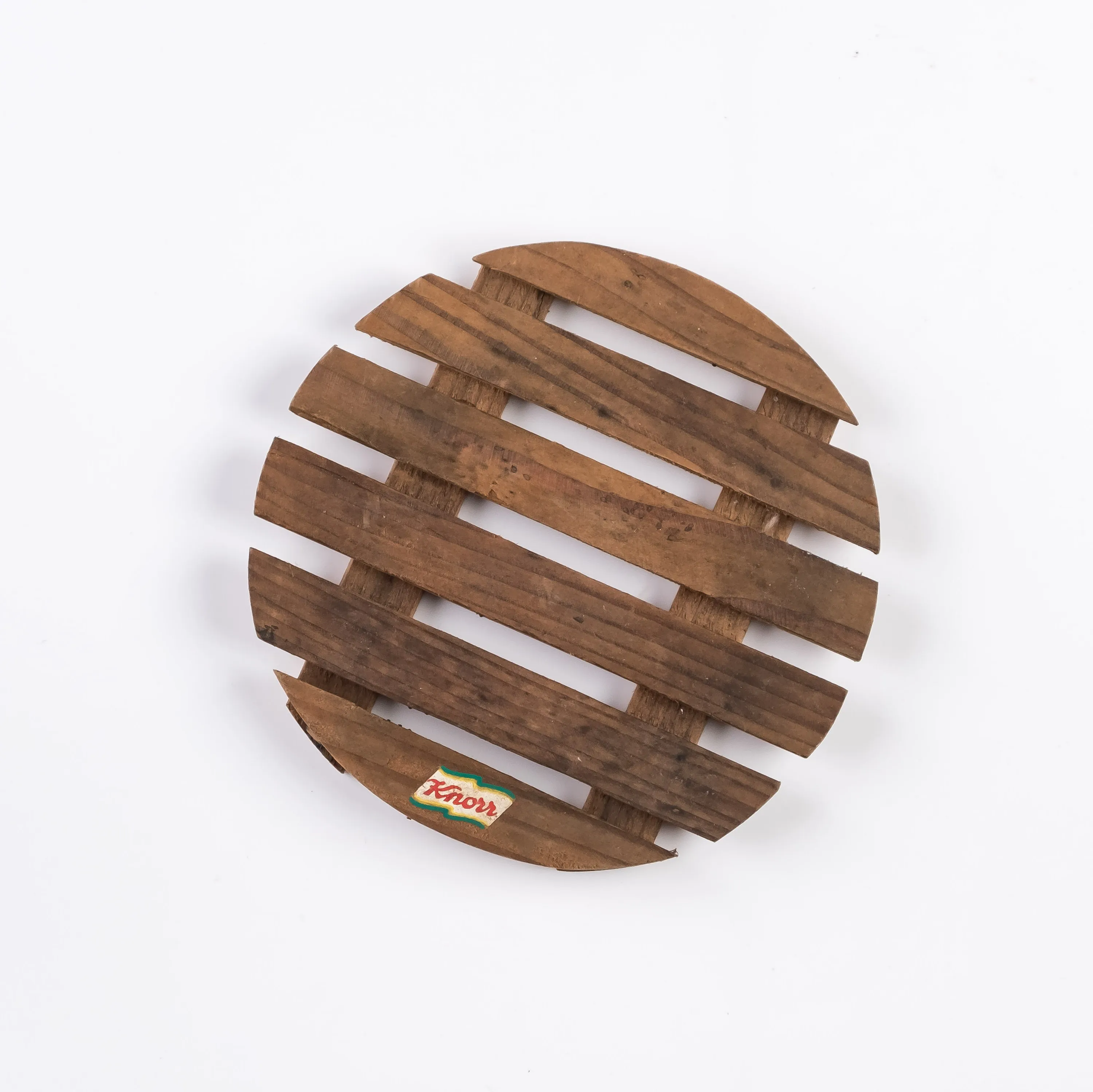 AC21-0033 - Brown Wood Trivet - 6" (D)