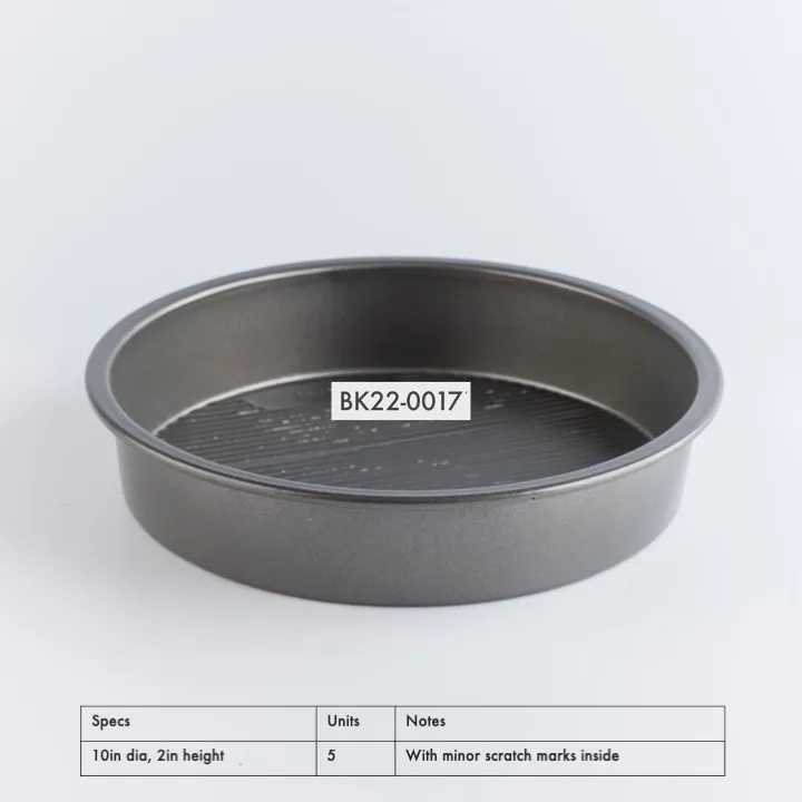 BK22-0017 - Grey Metal Baking pan - 10" 2" (DH)