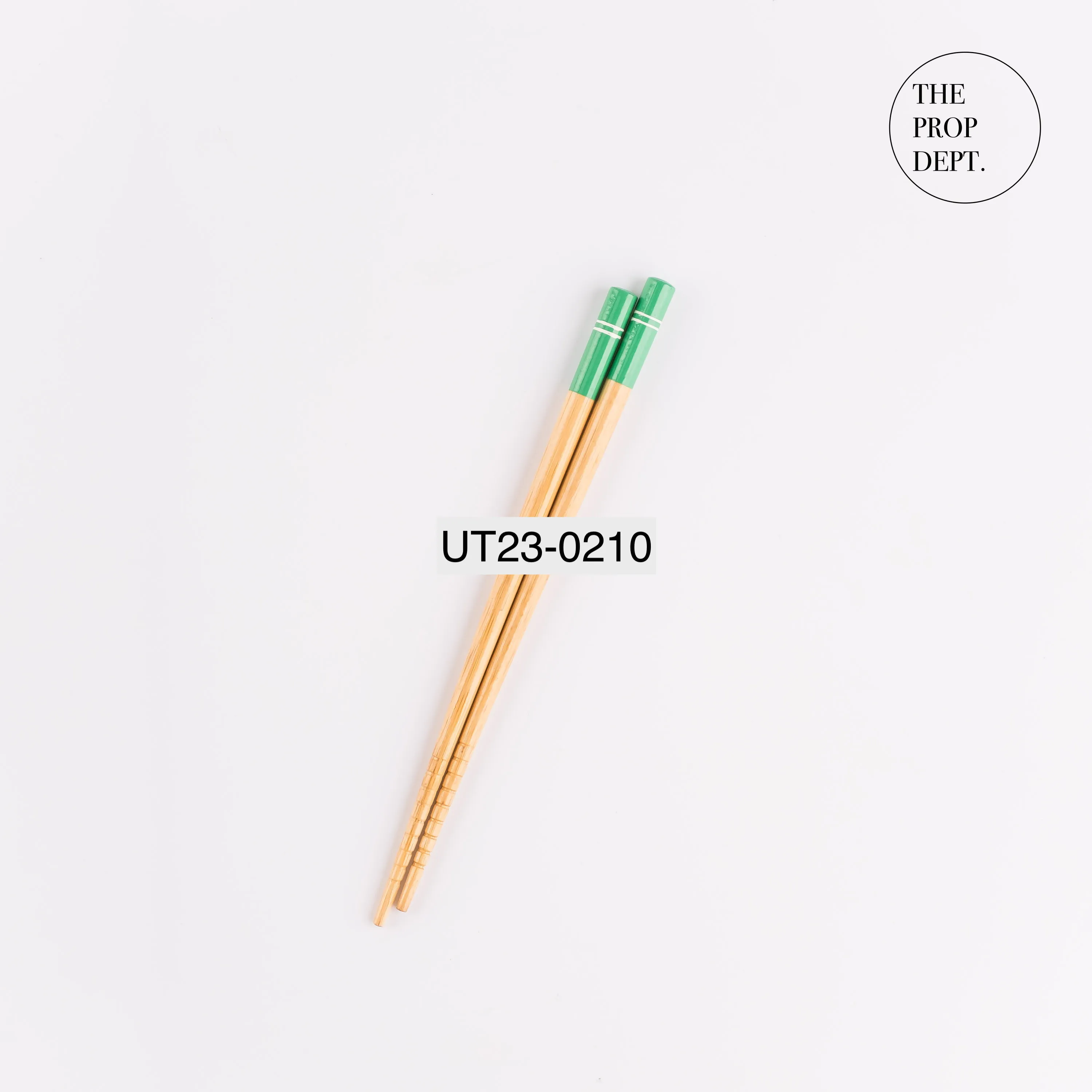 UT23-0210 - Green Brown Wood Chopsticks - 7" (L)