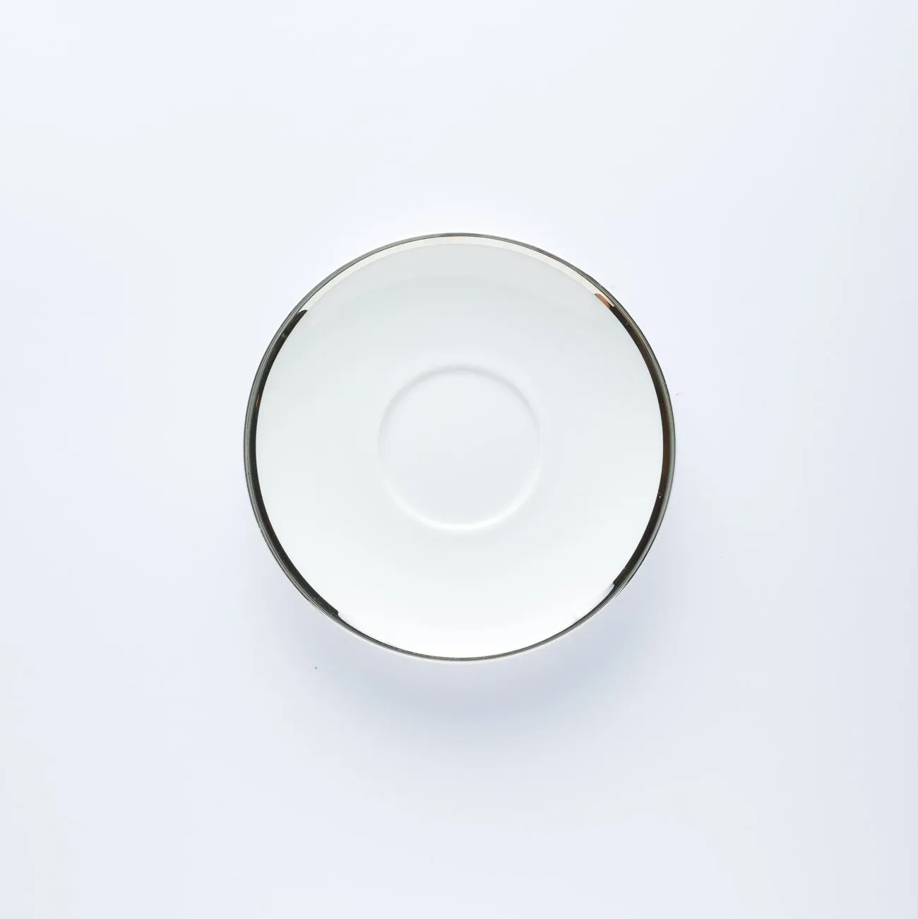 PL20-0121 - White Silver Ceramic Plate - 6" (D)