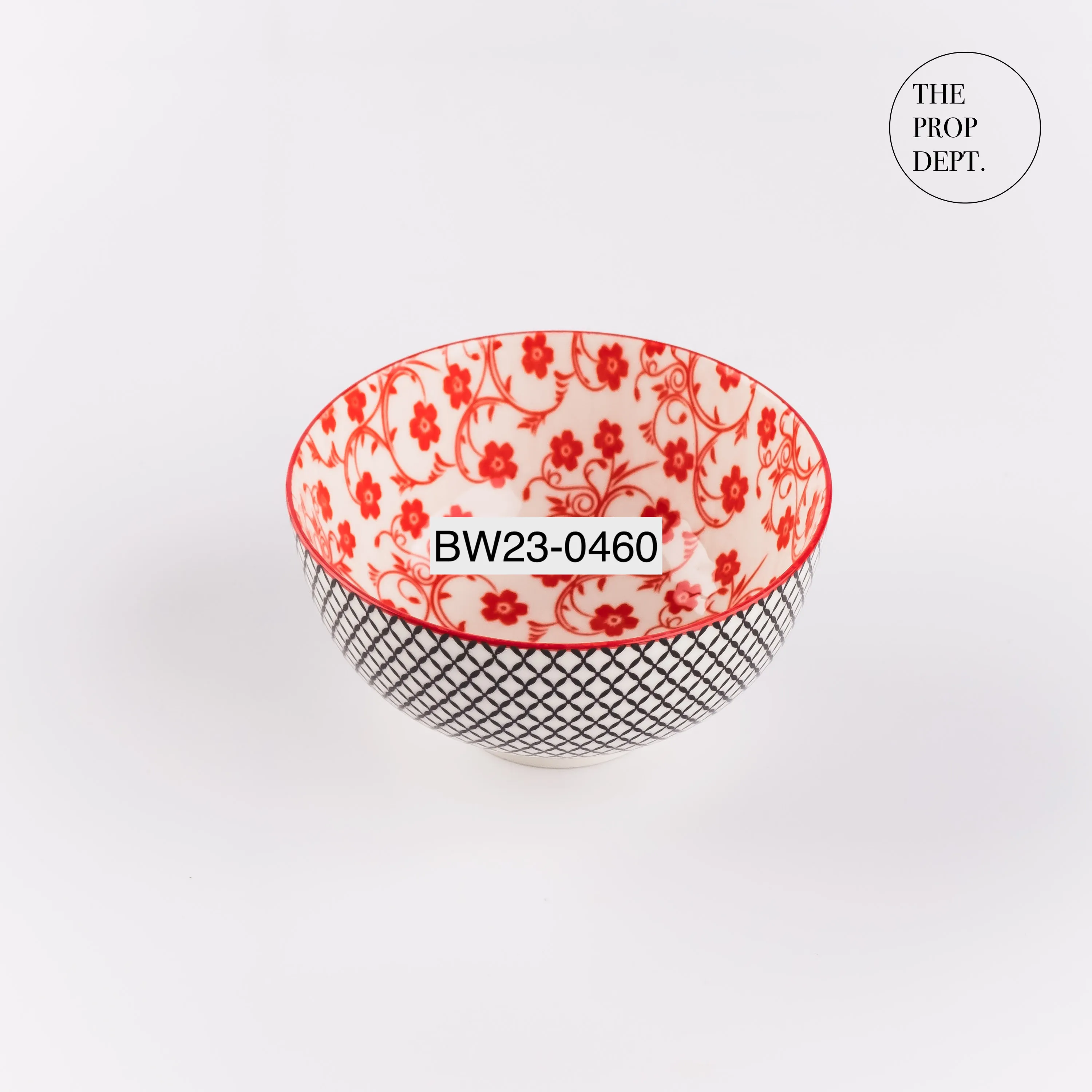 BW23-0460 - Orange Black Ceramic Bowl - 4.5" 2.25" (DH)