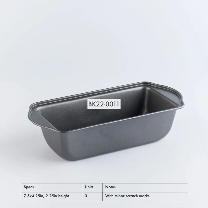 BK22-0011 - Grey Metal Baking pan - 7.5" 4.25" 2.25" (LWH)