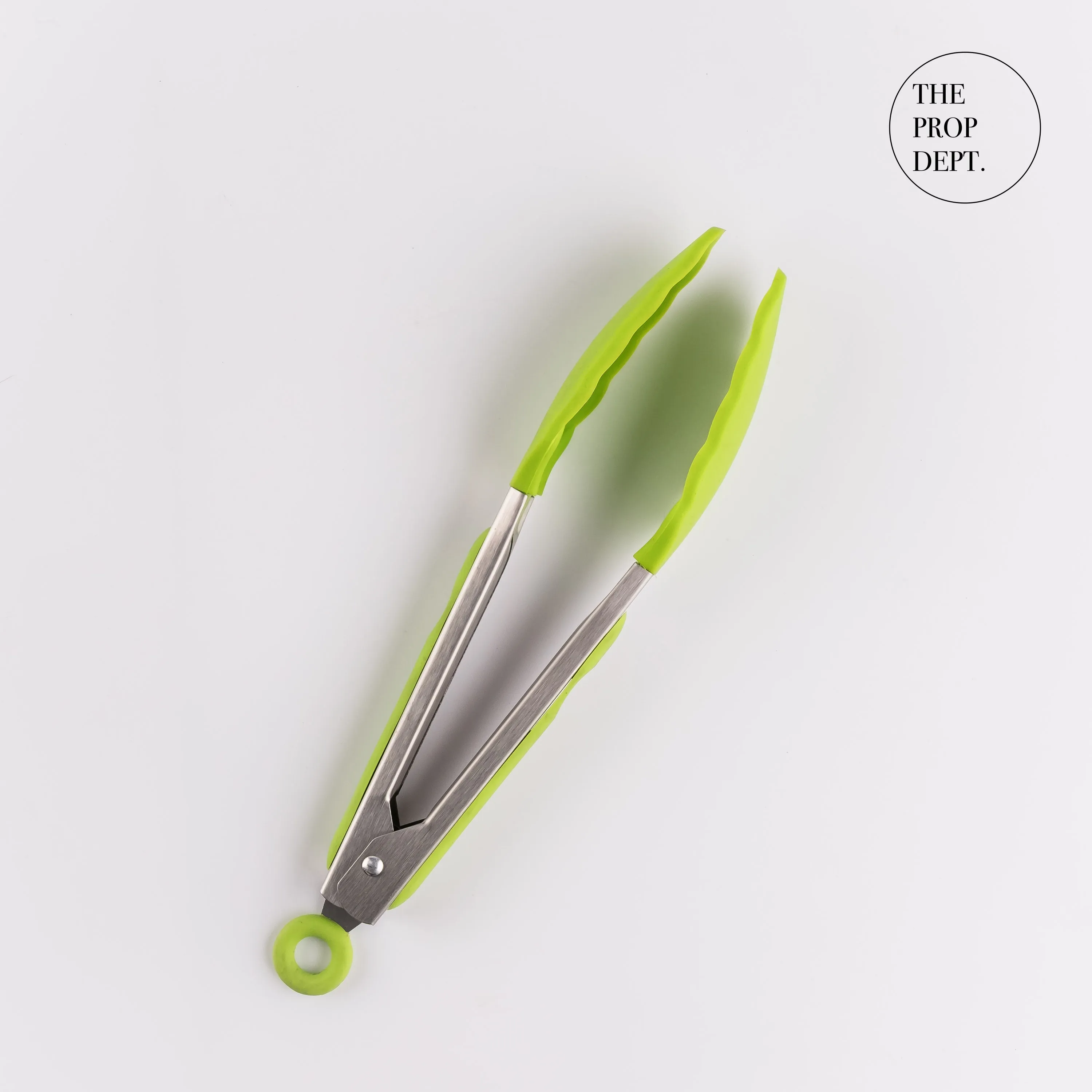 UT23-0219 - Silver Green Metal Tongs - 9" (L)
