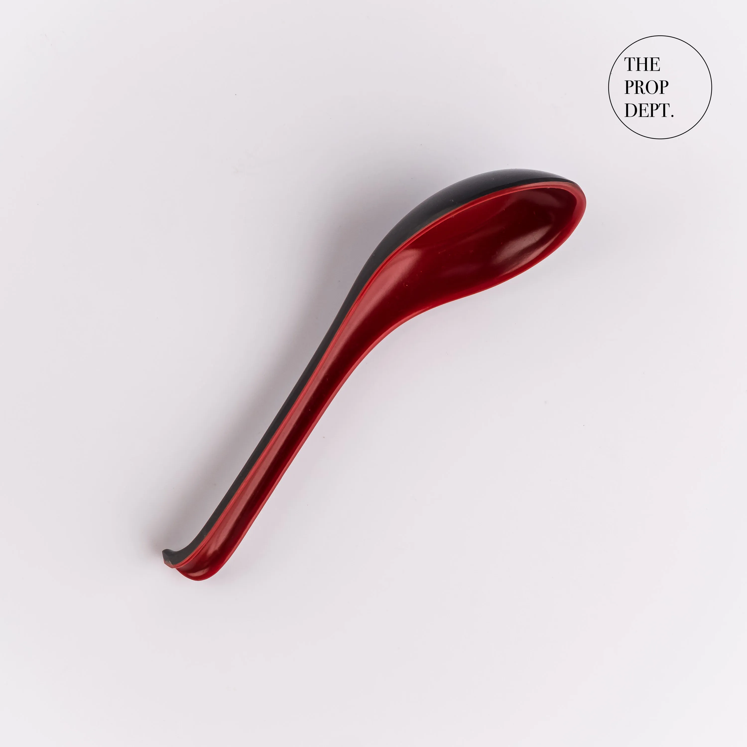 UT23-0421 - Black Red Plastic Spoon - 6" (L)