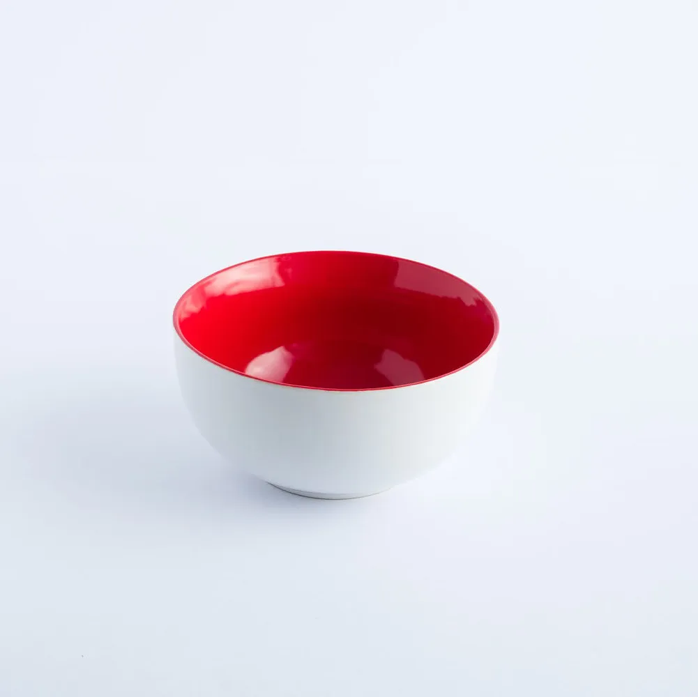 BW20-0161 - Red White Ceramic Bowl - 5" 3" (DH)