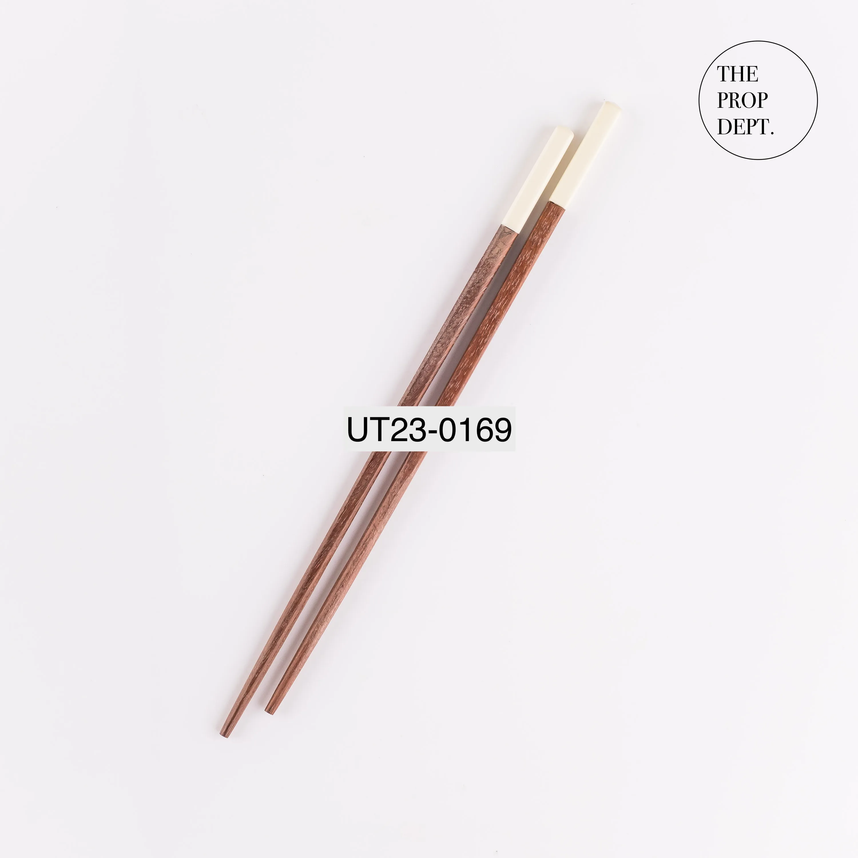 UT23-0169 - Brown White Wood Chopsticks - 9.5" (L)