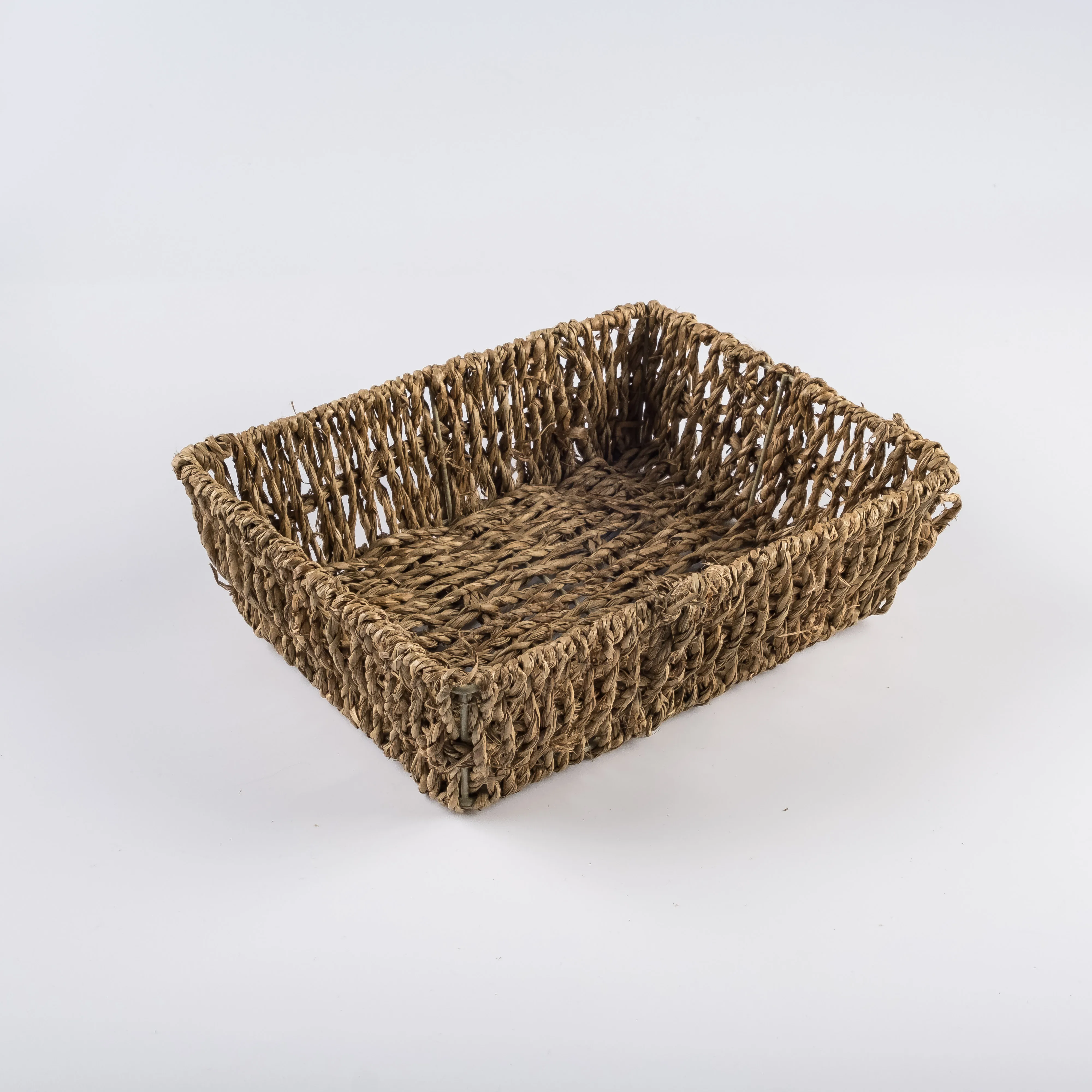 WW21-0058 - Brown Fiber Basket - 9.75" 7.75" 3" (LWH)