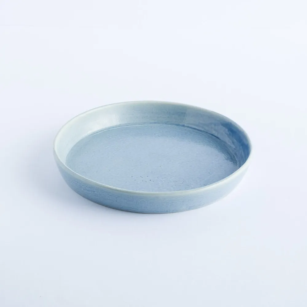 ST20-0001 - Blue Stoneware Plate - 6.75" 1" (DH)