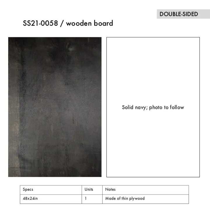 SS21-0058 - Black Blue Wooden Board - 48" 24" (LW)