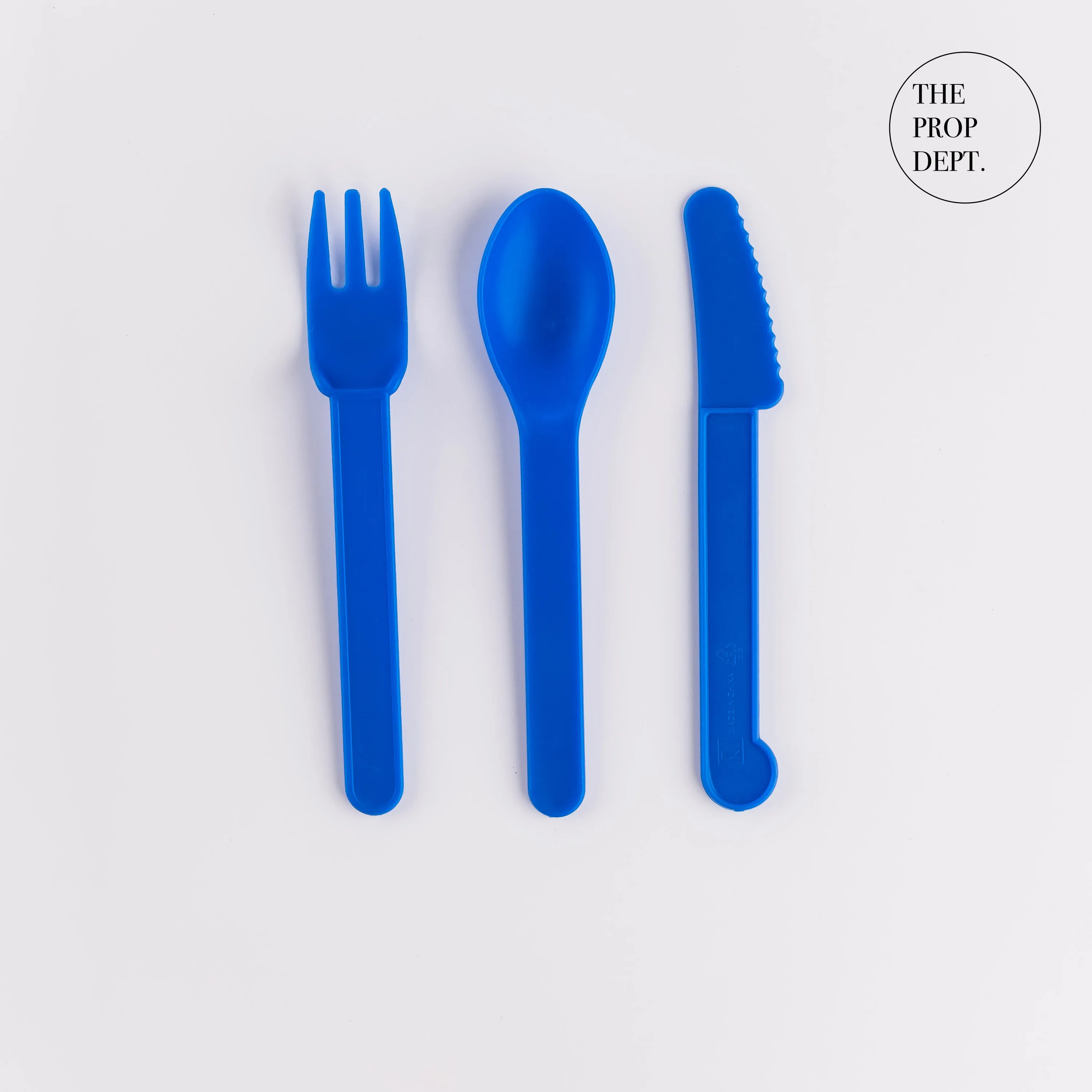UT23-0382 - Blue Plastic Utensil Set - 6.25" (L)