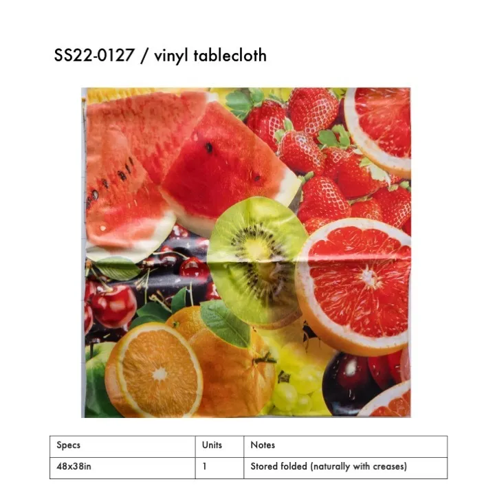 SS22-0127 - Red Orange Vinyl Tablecloth - 48" 38" (LW)