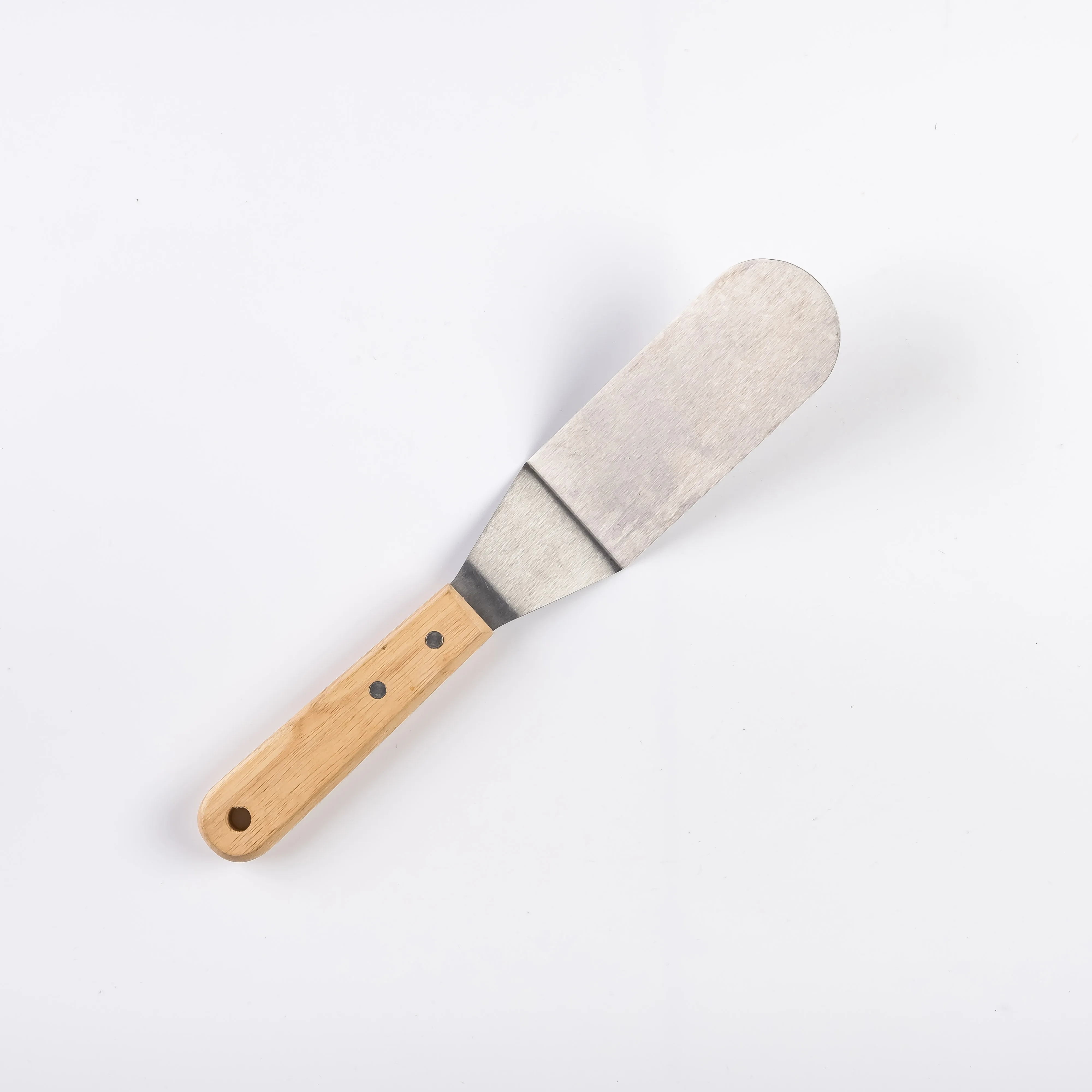 UT21-0111 - Silver Brown Metal Offset spatula - 11" (L)