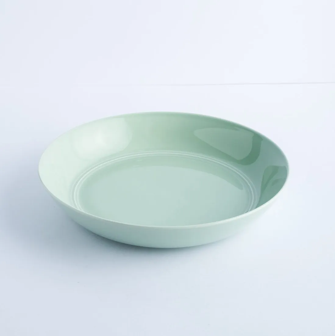 BW20-0277 - Green Ceramic Ulam Bowl - 9.5" 1.75" (DH)