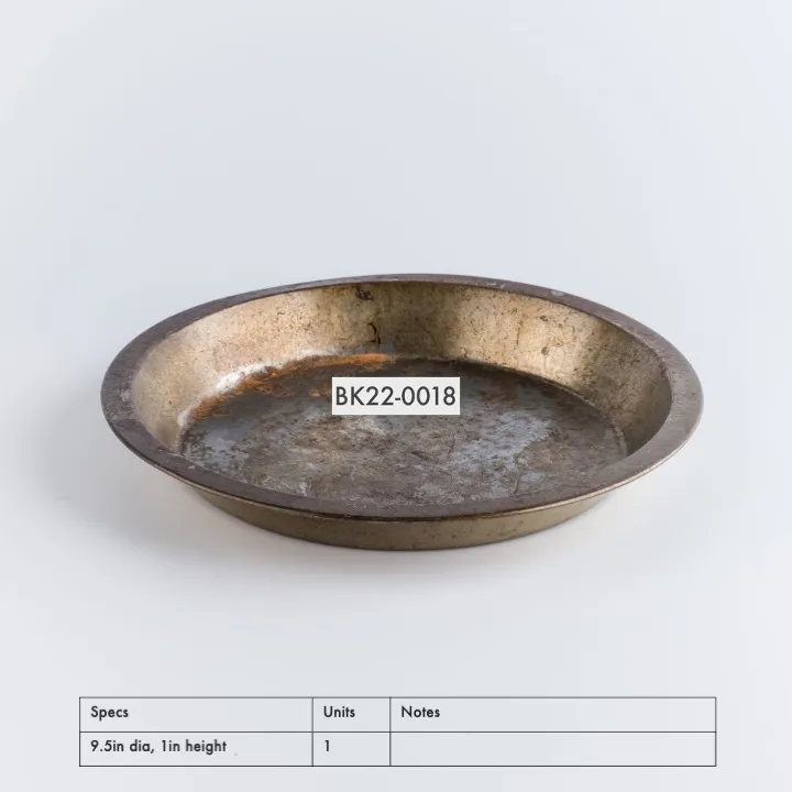 BK22-0018 - Silver Metal Baking Pan - 9.5" 1" (DH)