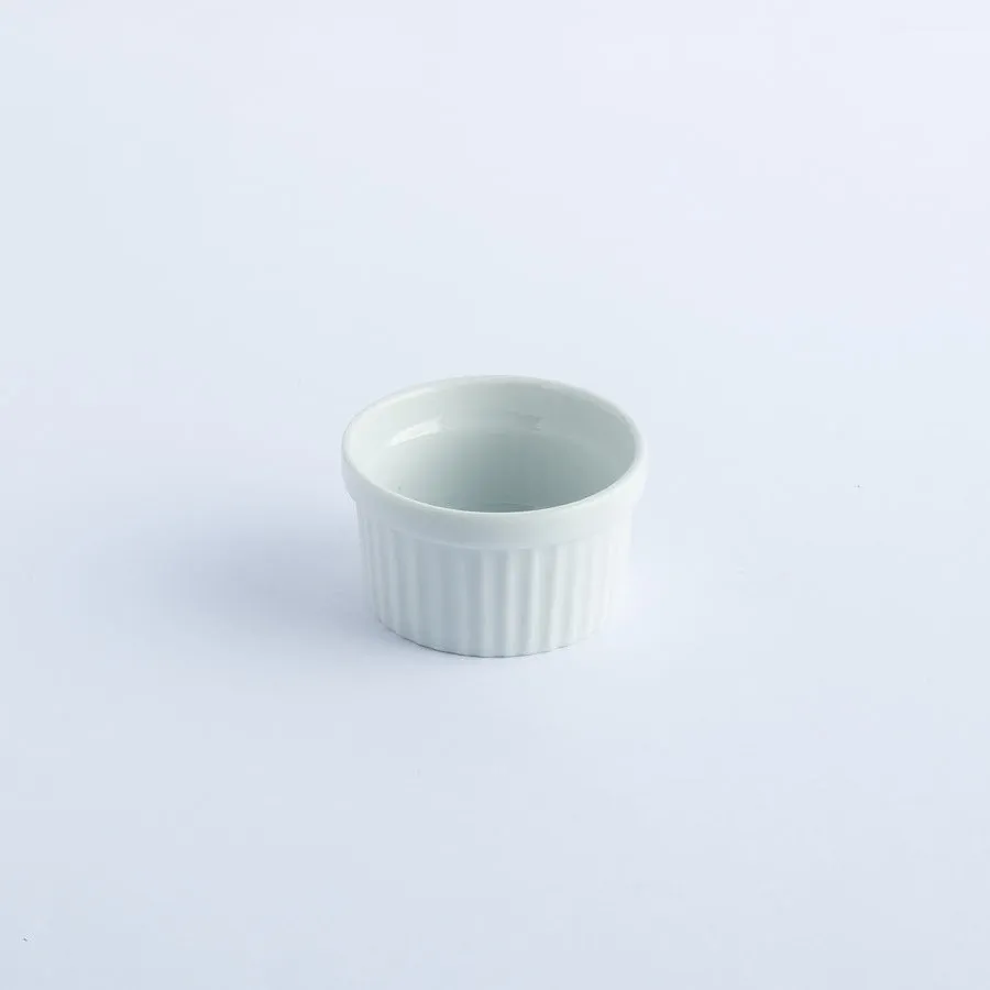 BW20-0178 - White Ceramic Soy Dish - 2.75" 1.5" (DH)