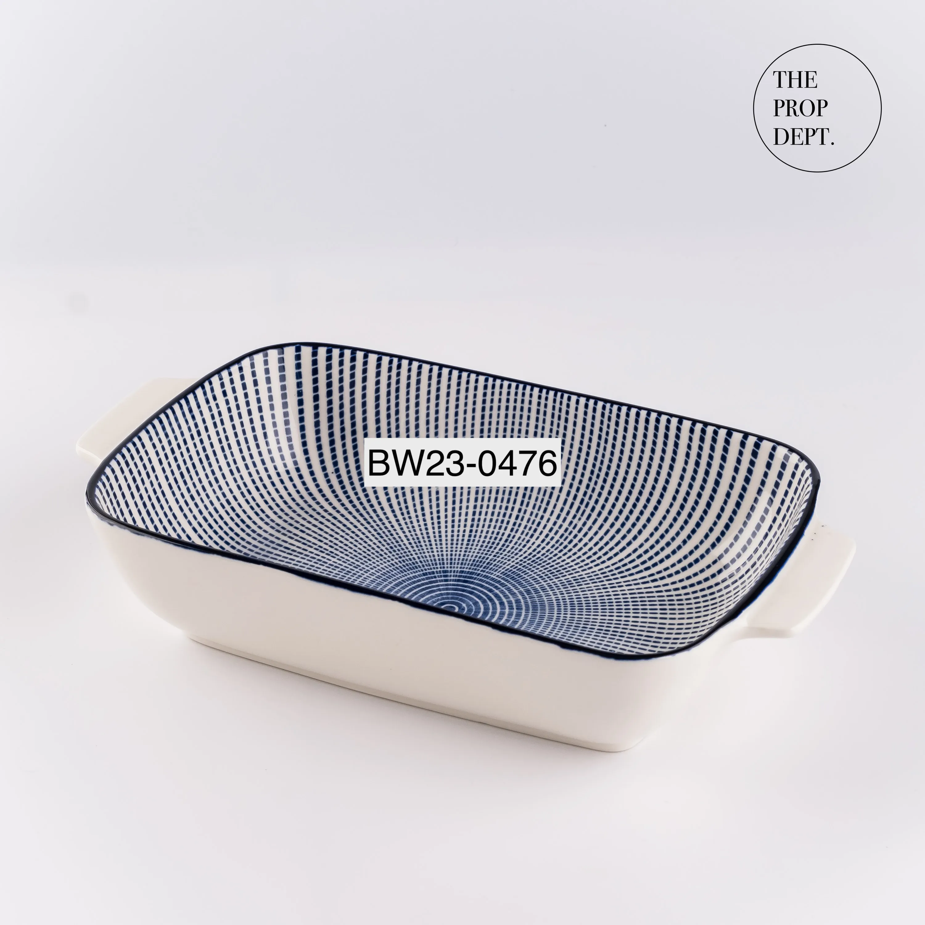BW23-0476 - Blue White Bowl - 9.25" 6" 2" (LWH)