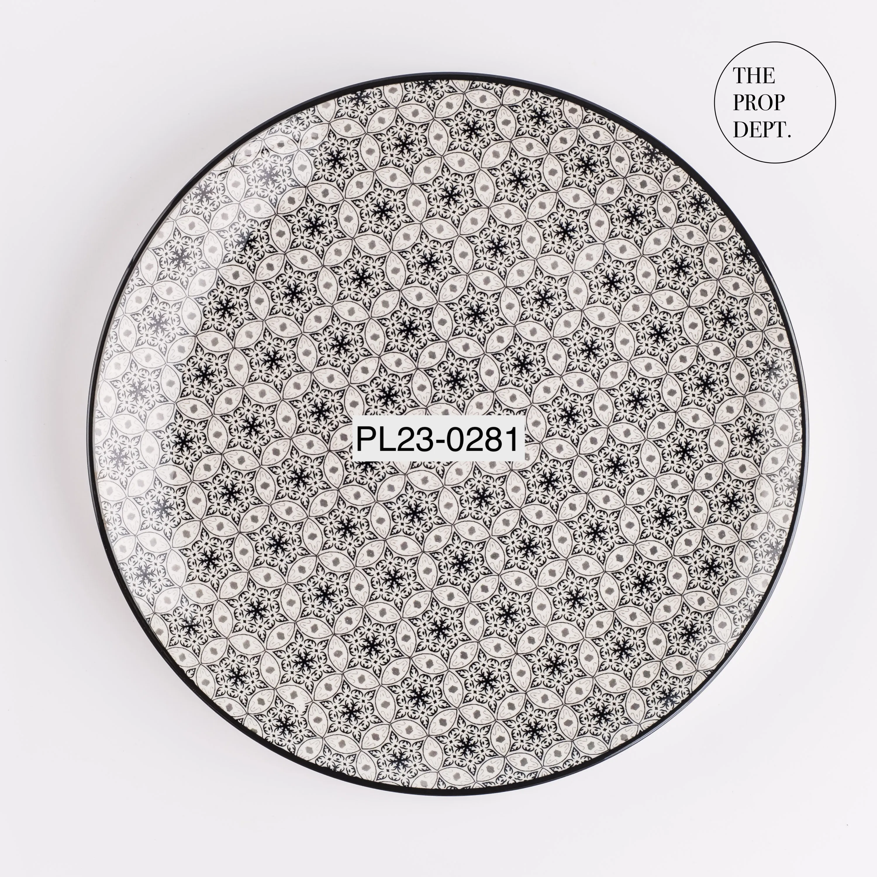 PL23-0281 - Black White Ceramic Plate - 10.25" (D)