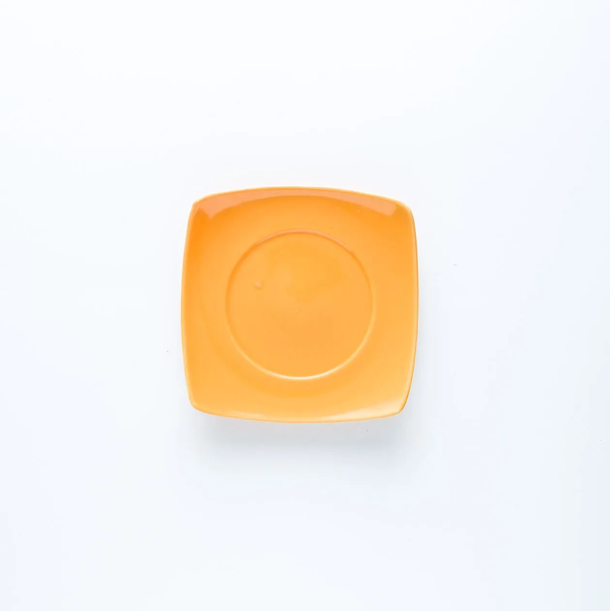 PL20-0066 - Orange Ceramic Plate - 5" 5" (LW)