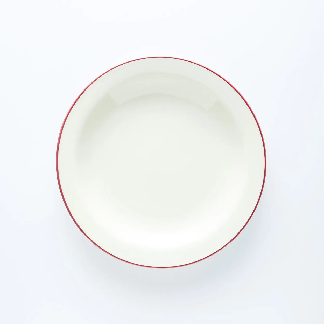 PL20-0080 - White Red Ceramic Plate - 8.25" (D)