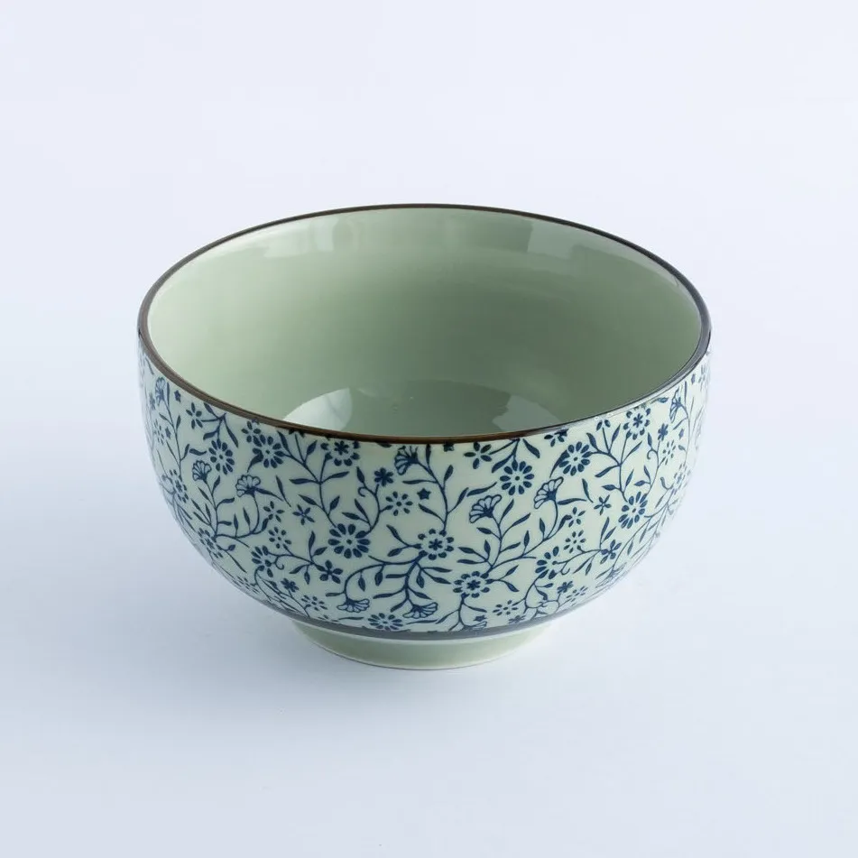 BW20-0079 - Blue Beige Ceramic Bowl - 5.5" 3.25" (DH)