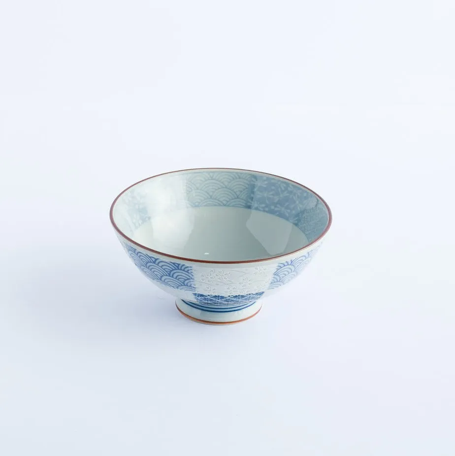 BW20-0072 - Blue Brown Ceramic Bowl - 5" 2.25" (DH)