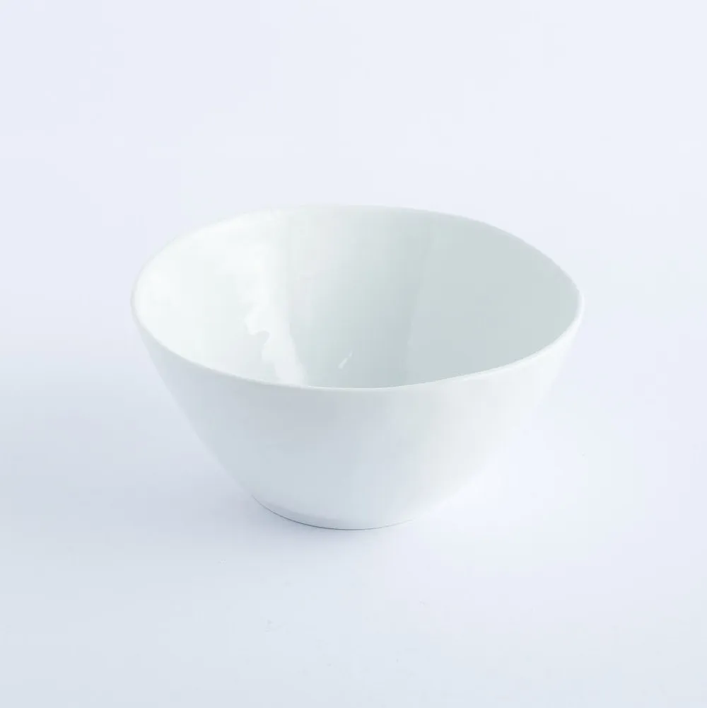 BW20-0192 - White Ceramic Bowl - 6" 3" (DH)