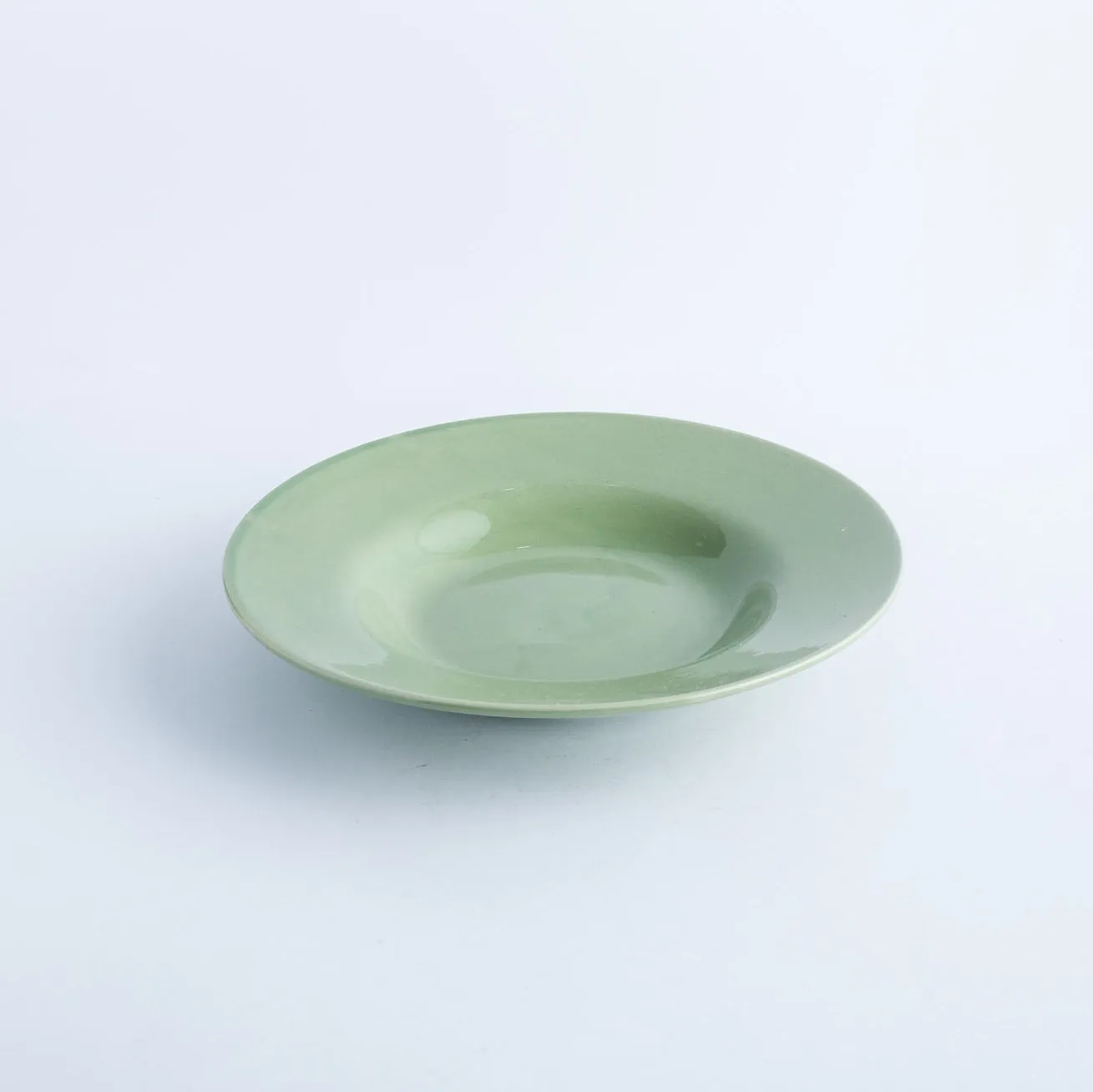 PL20-0037 - Green Ceramic Plate - 9" 1" (DH)