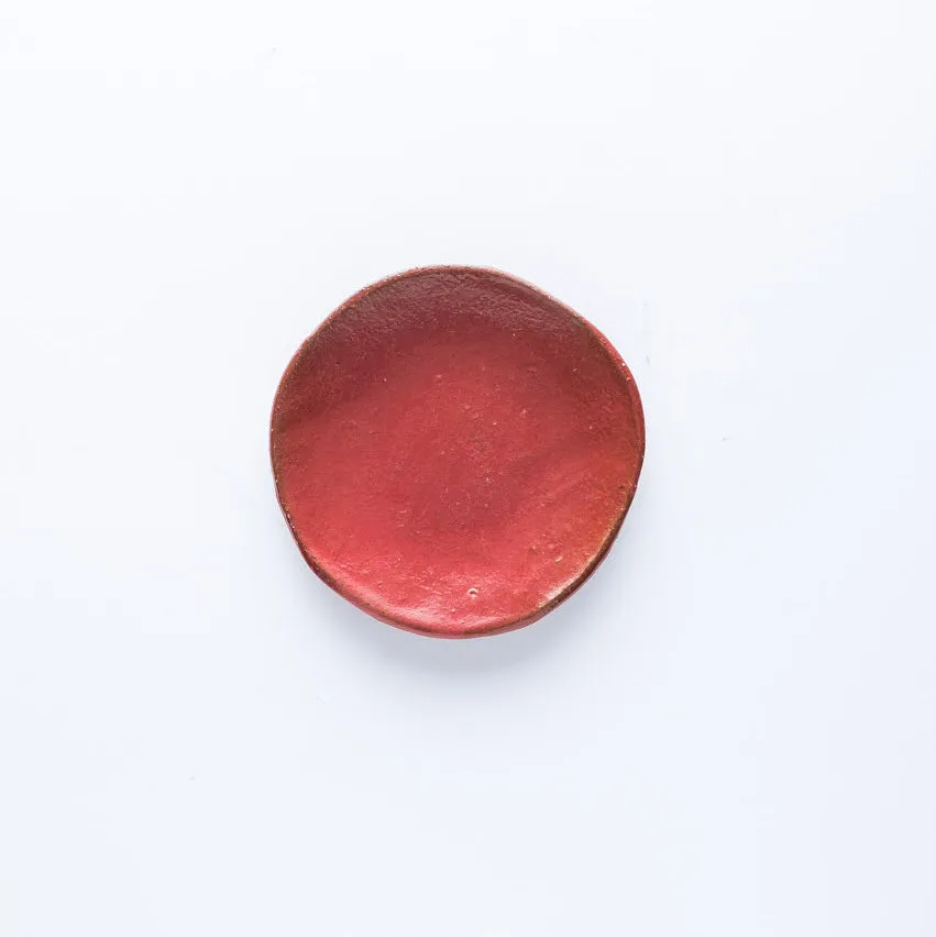 ST20-0041 - Red Stoneware Plate - 4" (D)