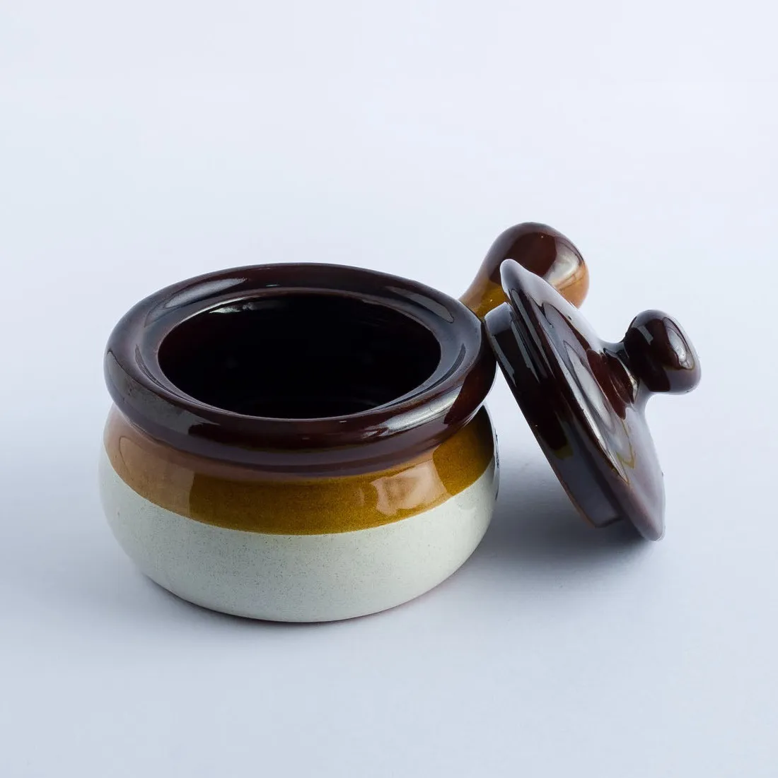 BW20-0138 - Brown Orange Ceramic Bowl - 4.5" 3" (DH)